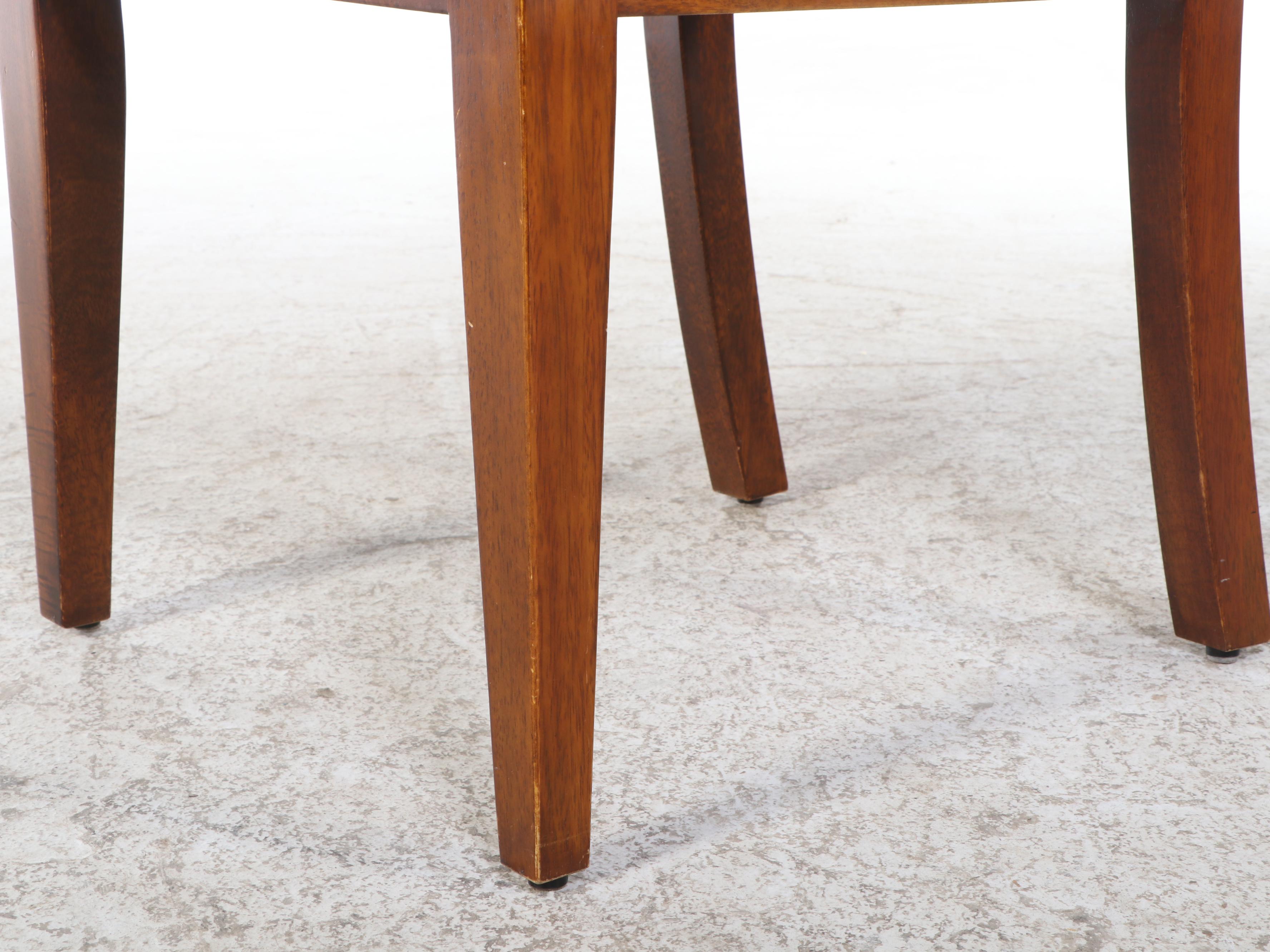 Six Crate & Barrel "Basque" Mango Wood Dining Side Chairs