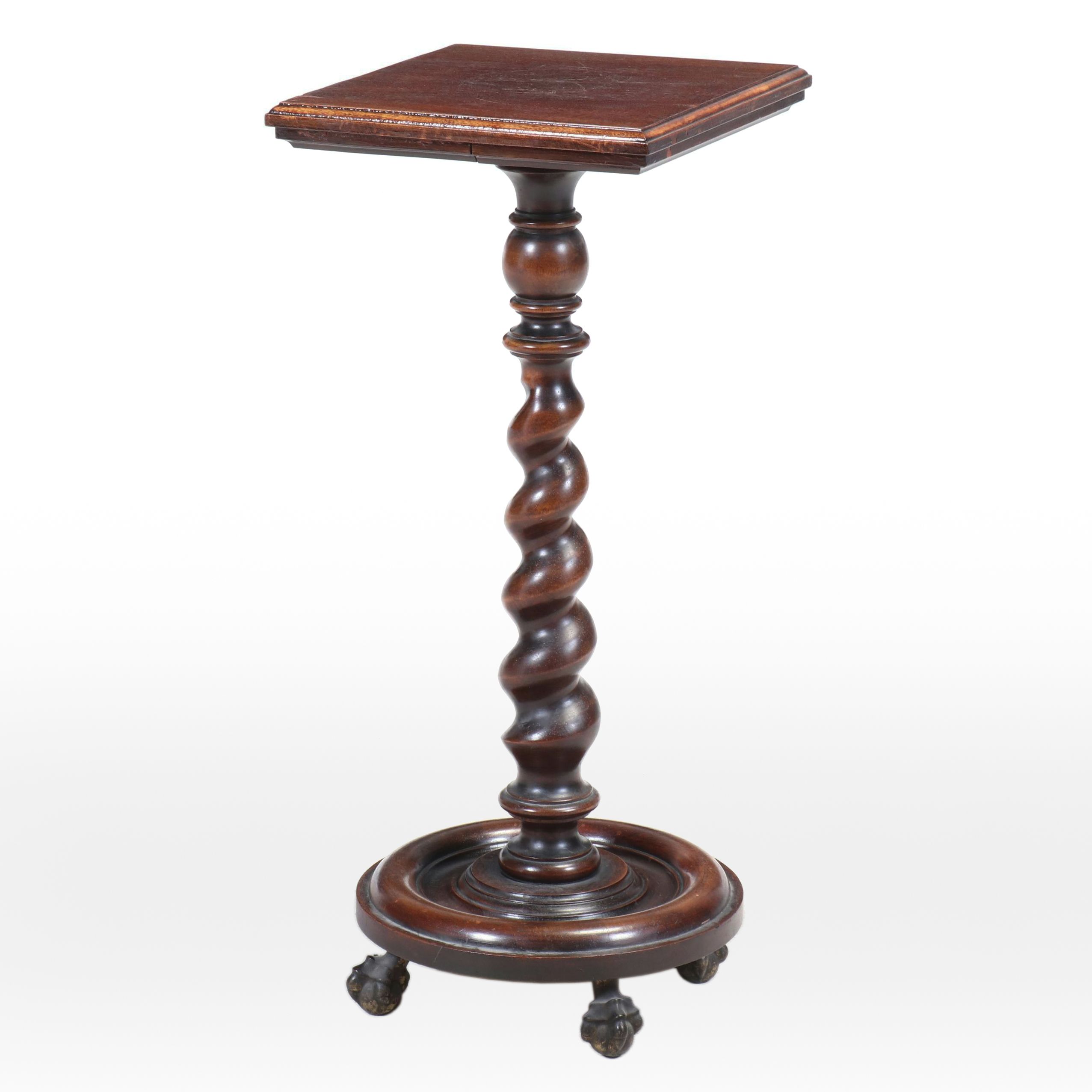 Baroque Revival Mahogany Barley-Twist Pedestal, Early 20th Century
