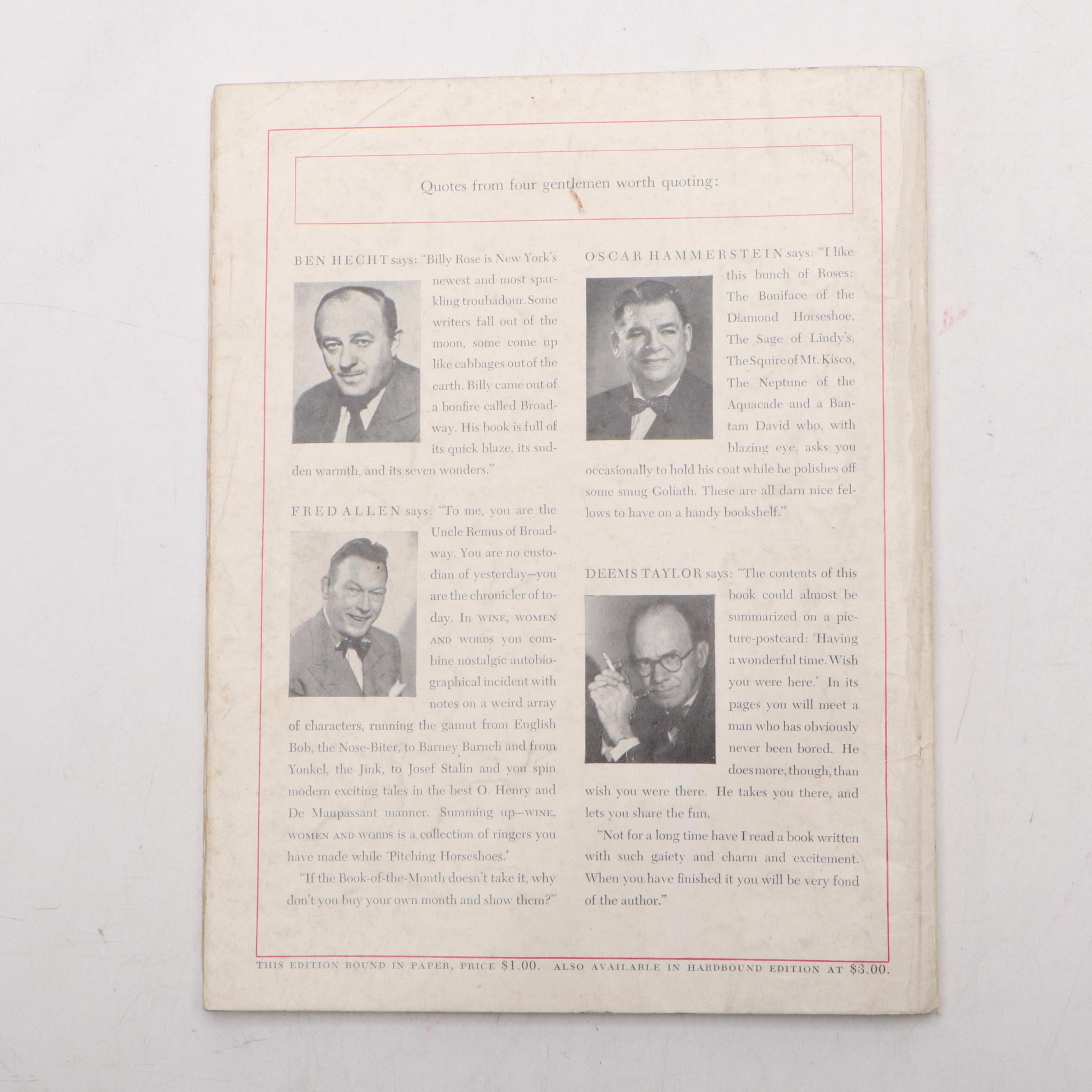 Salvador Dalí Illustrated "Wine, Women and Words" by Billy Rose, 1948