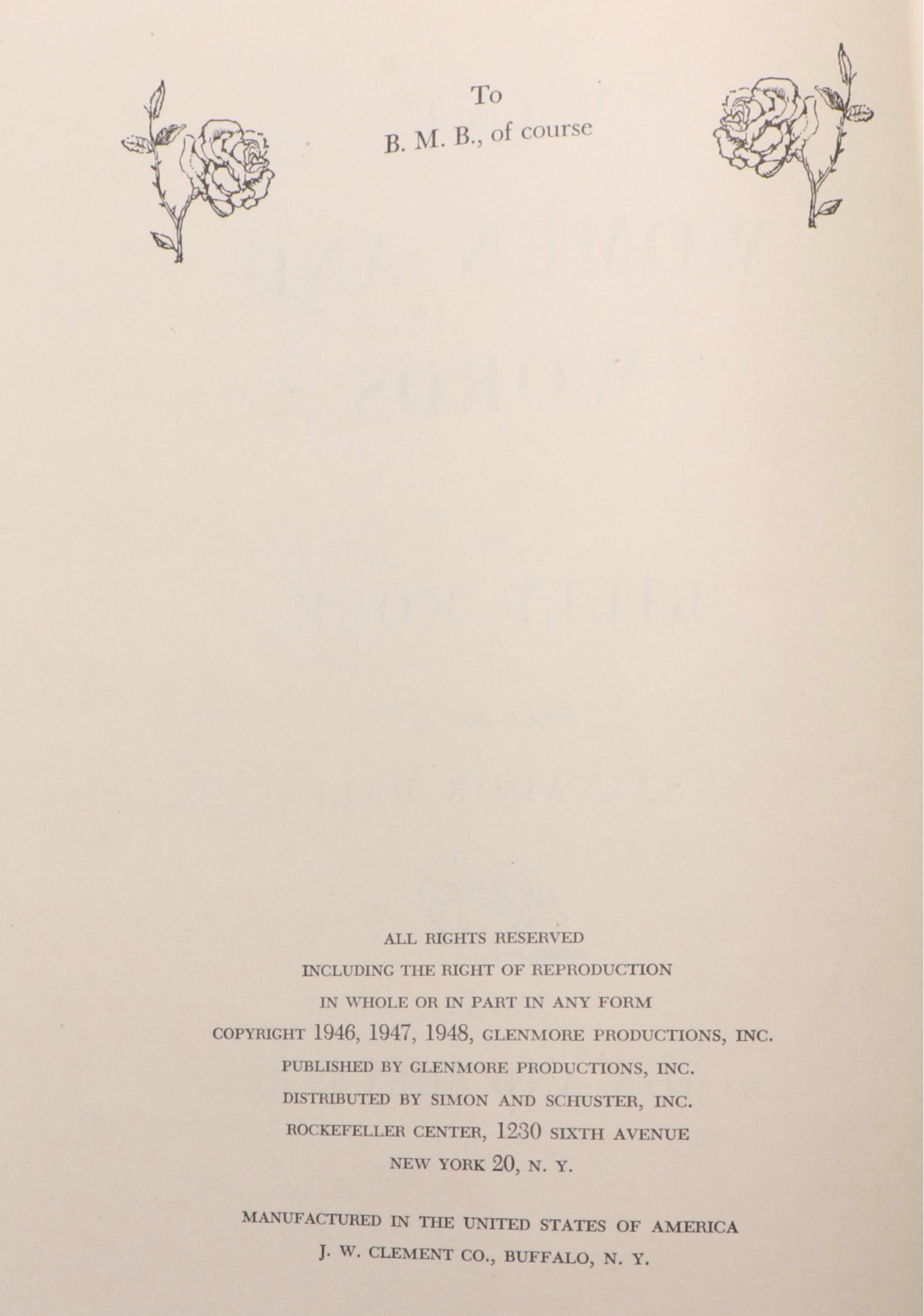 Salvador Dalí Illustrated "Wine, Women and Words" by Billy Rose, 1948