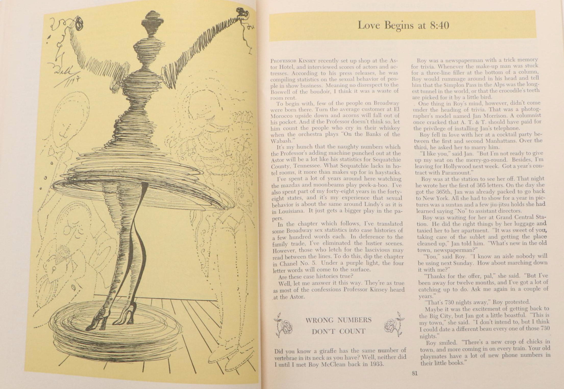 Salvador Dalí Illustrated "Wine, Women and Words" by Billy Rose, 1948