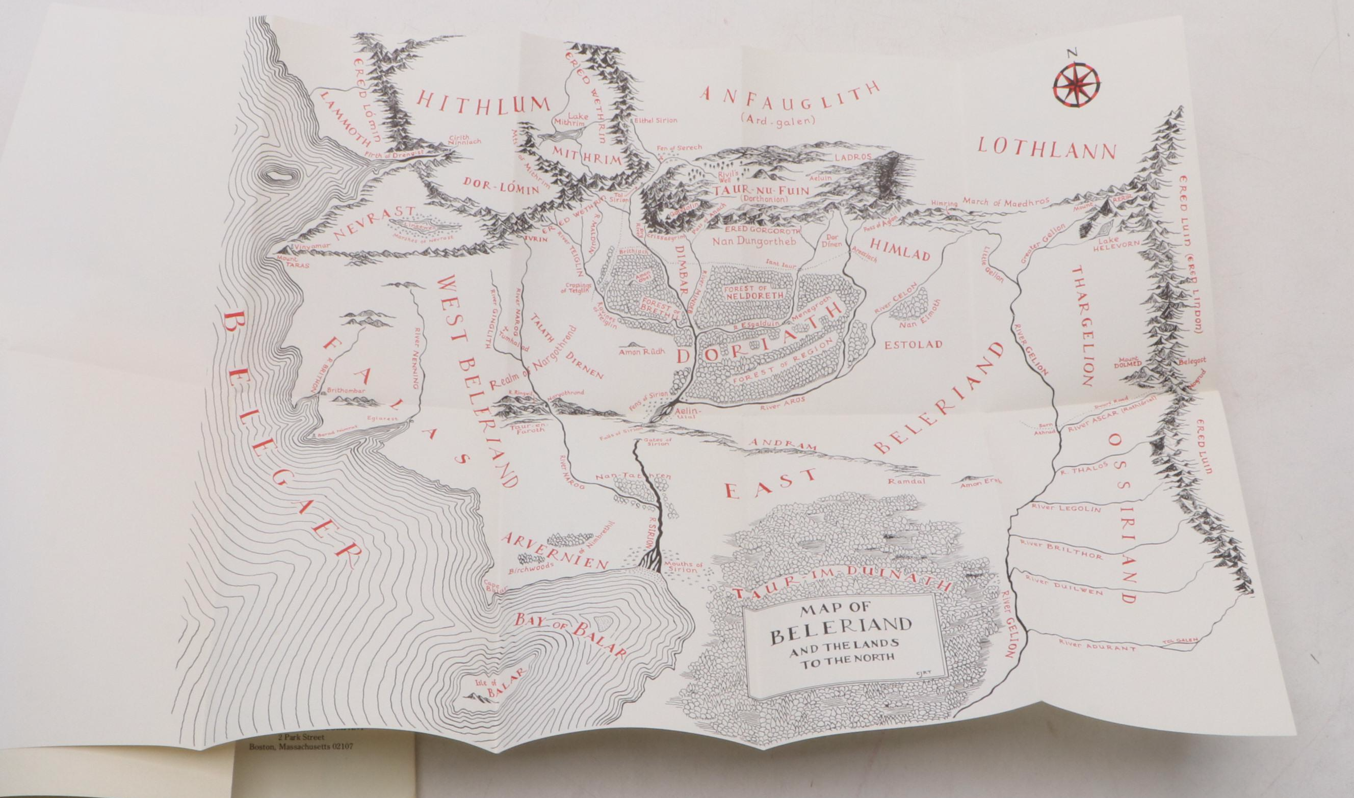 First American Edition "The Silmarillion" by J. R. R. Tolkien with Map, 1977