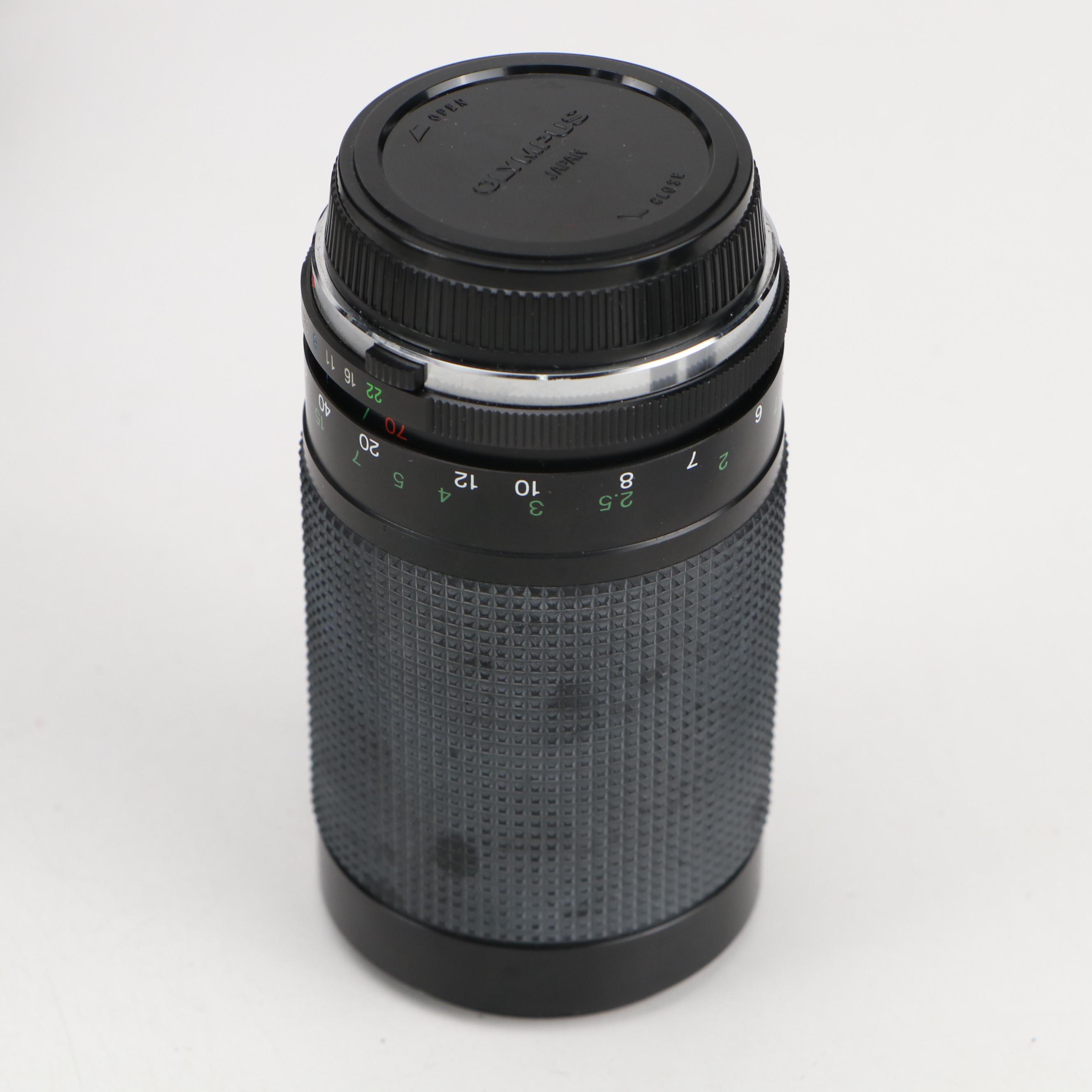 Pentax ZX-30 and Olympus OM-G Cameras with Case, Flash and Lenses