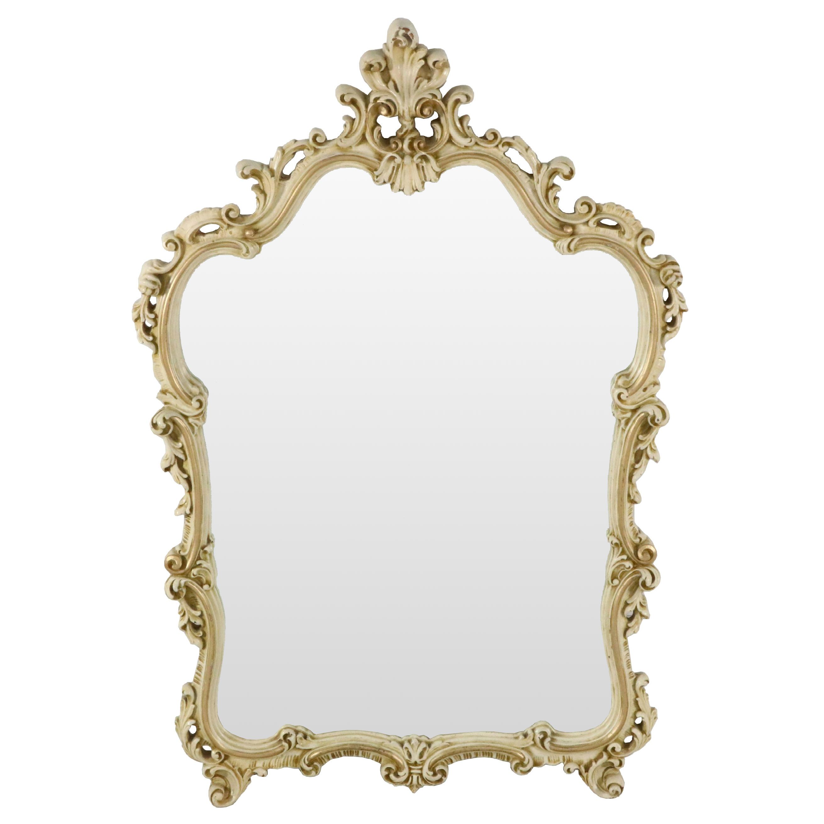 Rococo Style Painted and Parcel Gilt Mirror