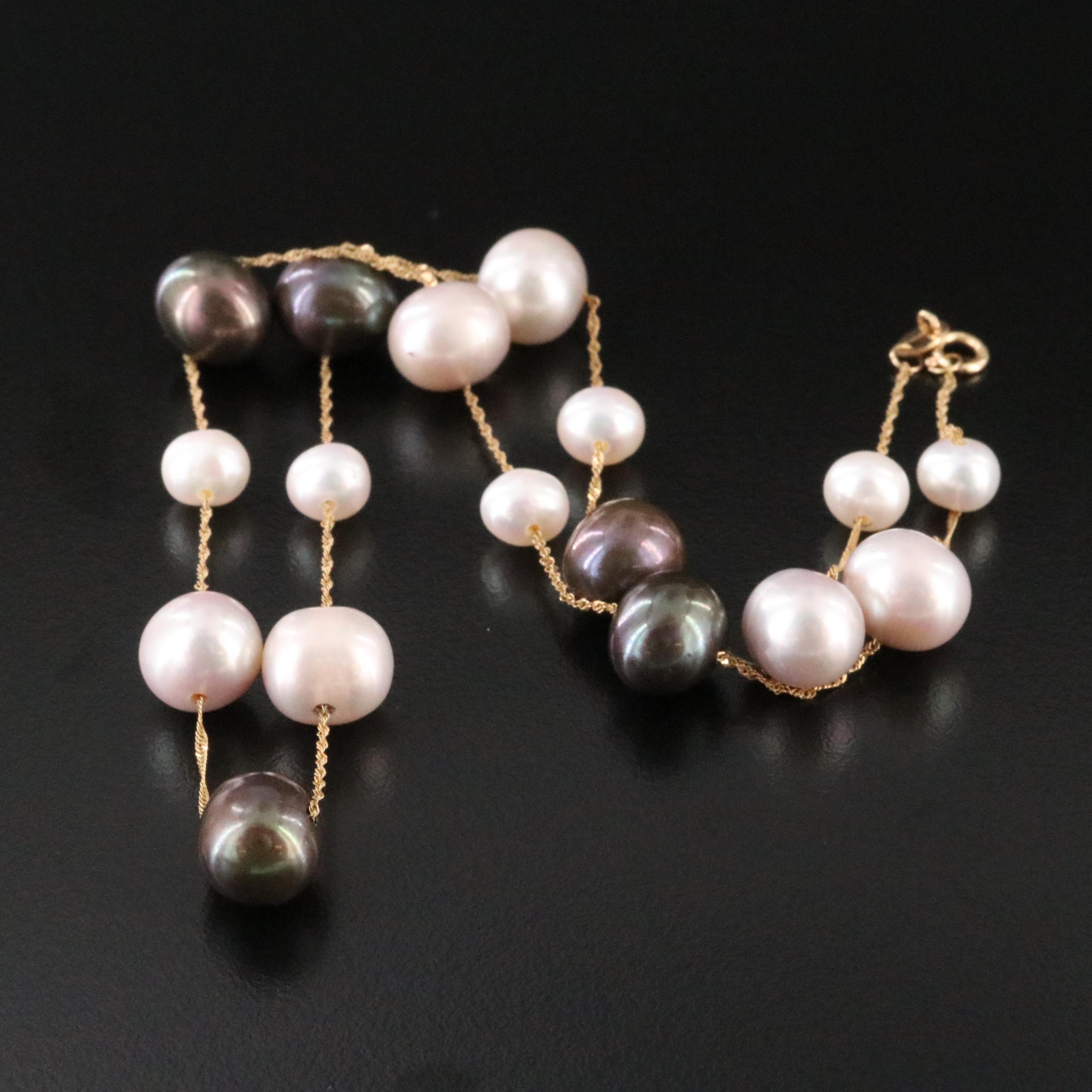 EFFY 14K Pearl Station Necklace