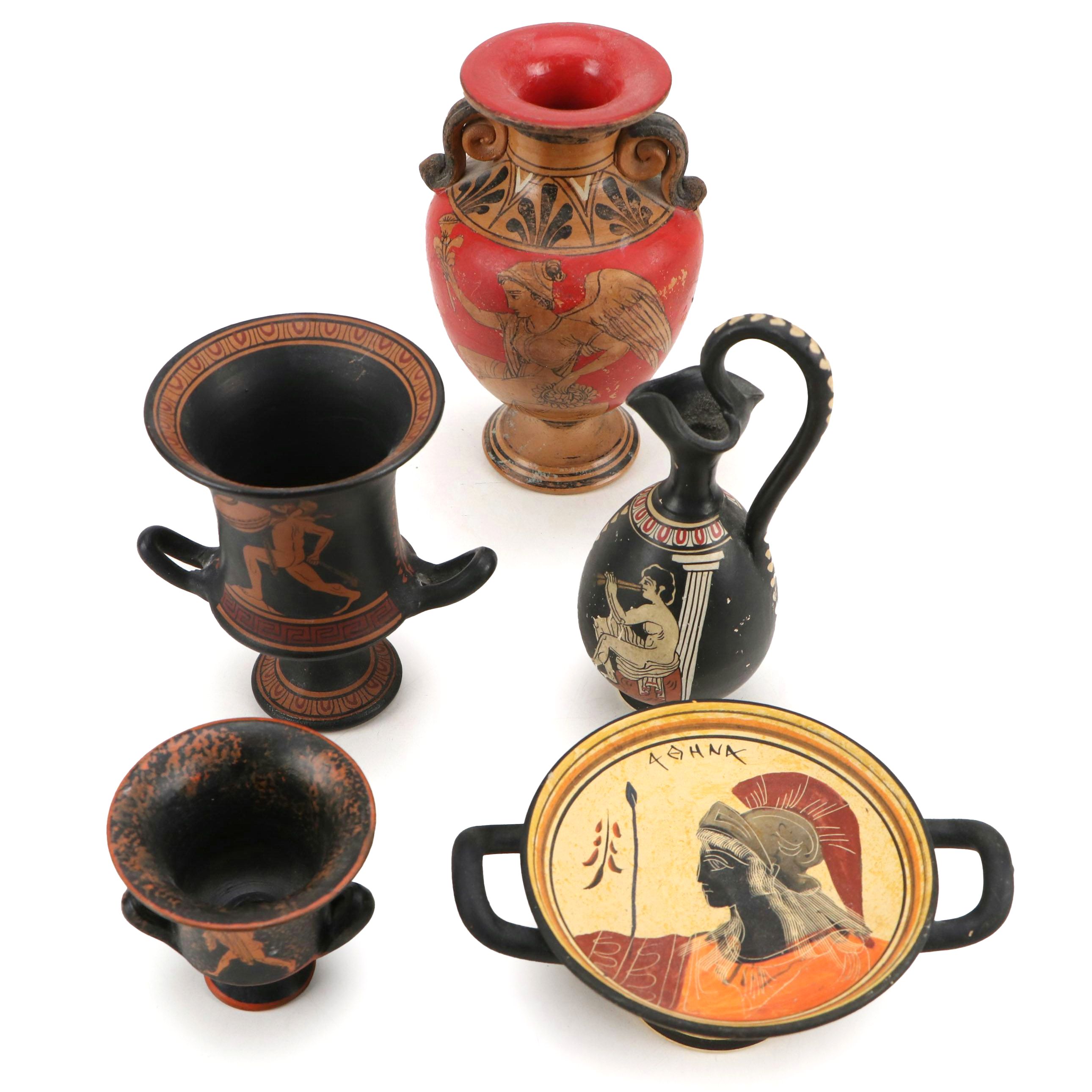 Hand-Painted Greek Classical and Minoan Style Handmade Ceramic Vases and More