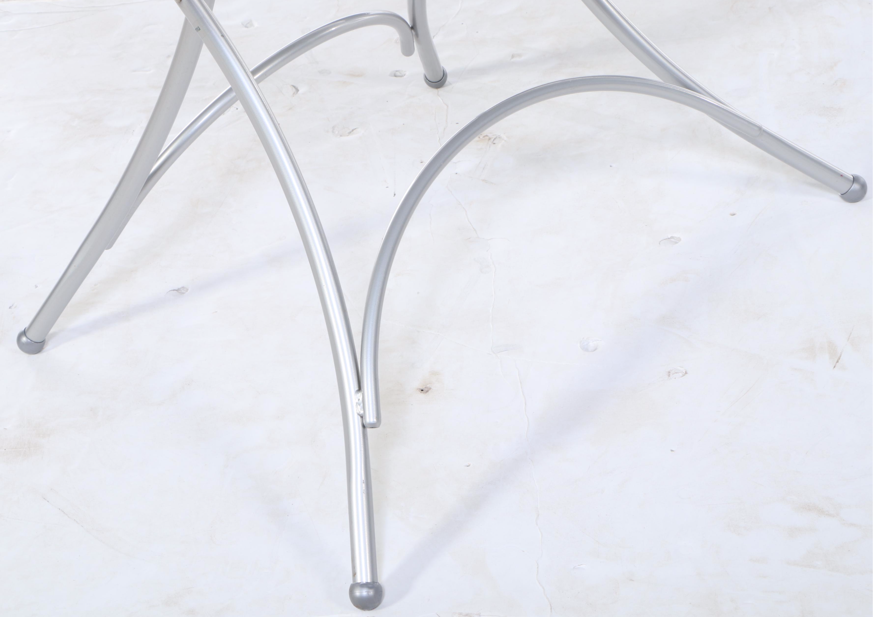 Contemporary Silver Tone Metal Six-Piece Folding Bistro Dining Set