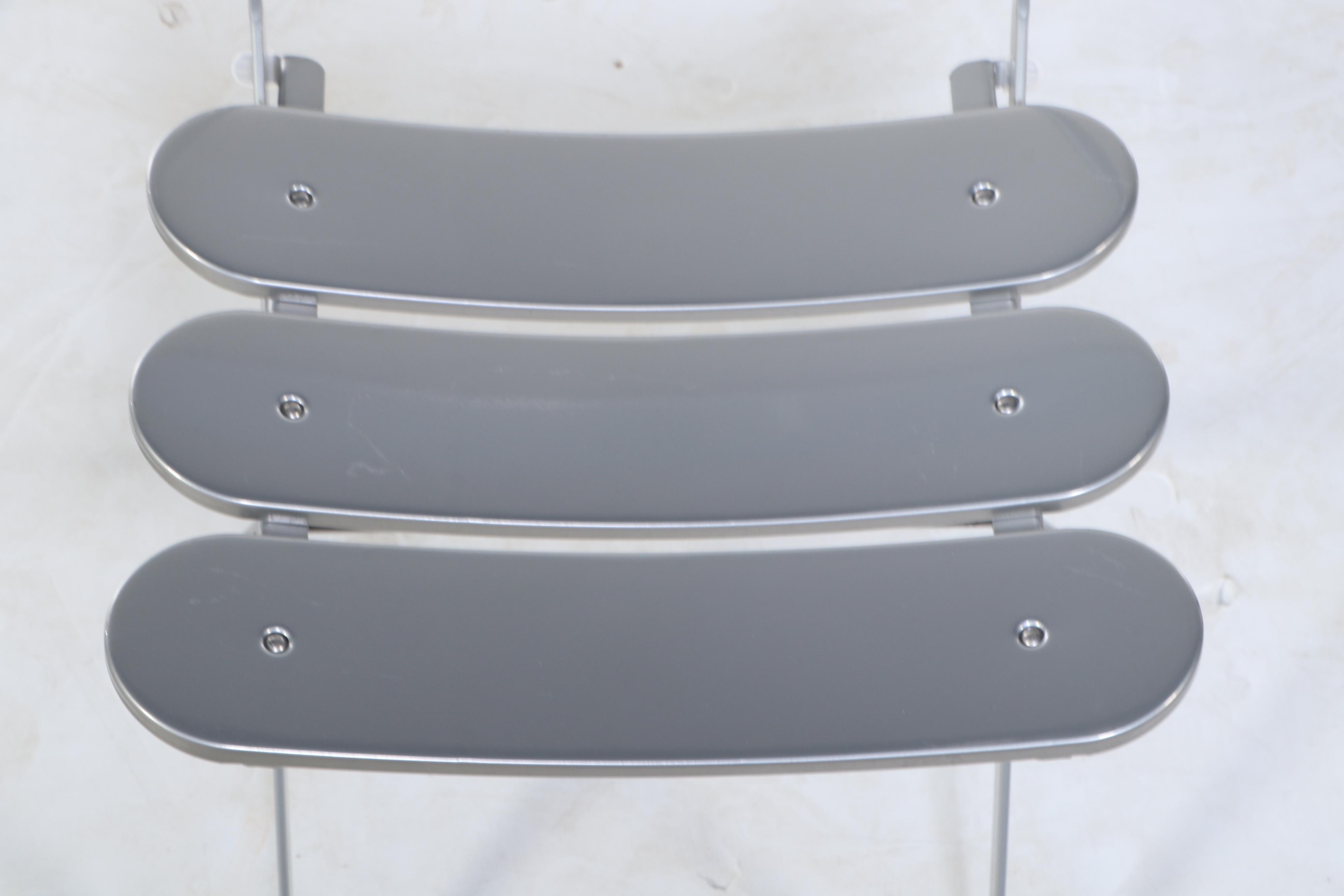 Contemporary Silver Tone Metal Six-Piece Folding Bistro Dining Set