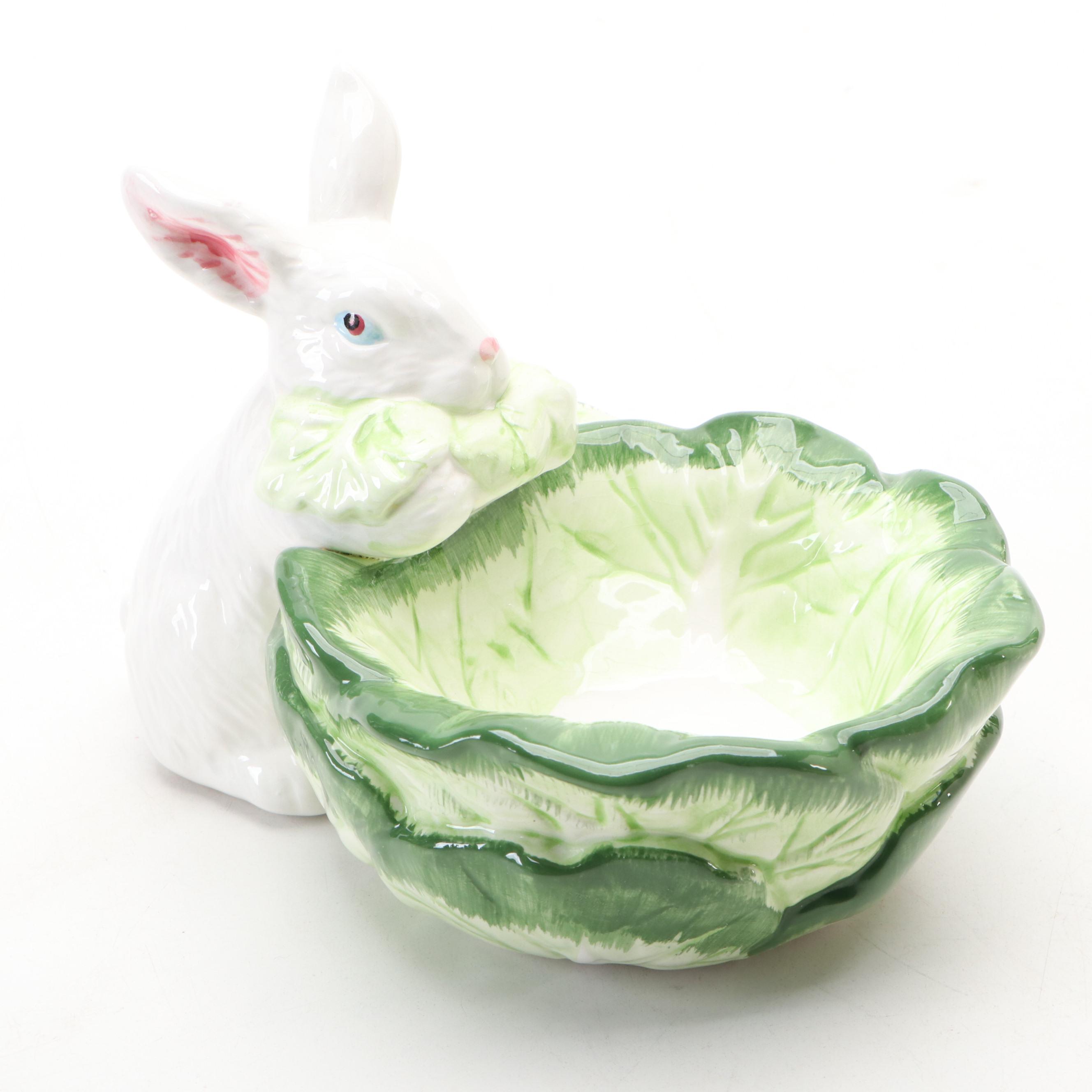 Fitz and Floyd "French Market" Divided Servers with Bowl and Pitcher