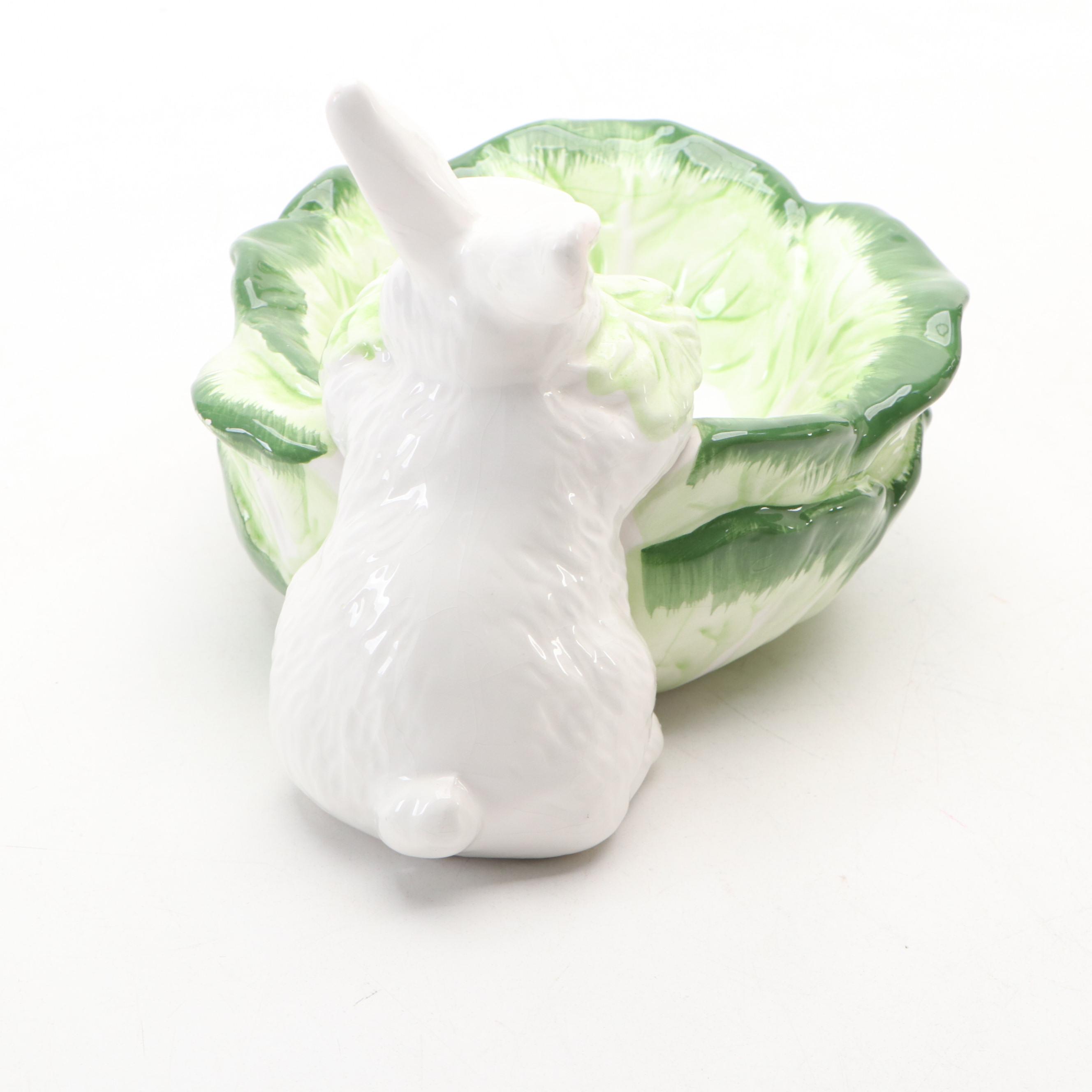 Fitz and Floyd "French Market" Divided Servers with Bowl and Pitcher