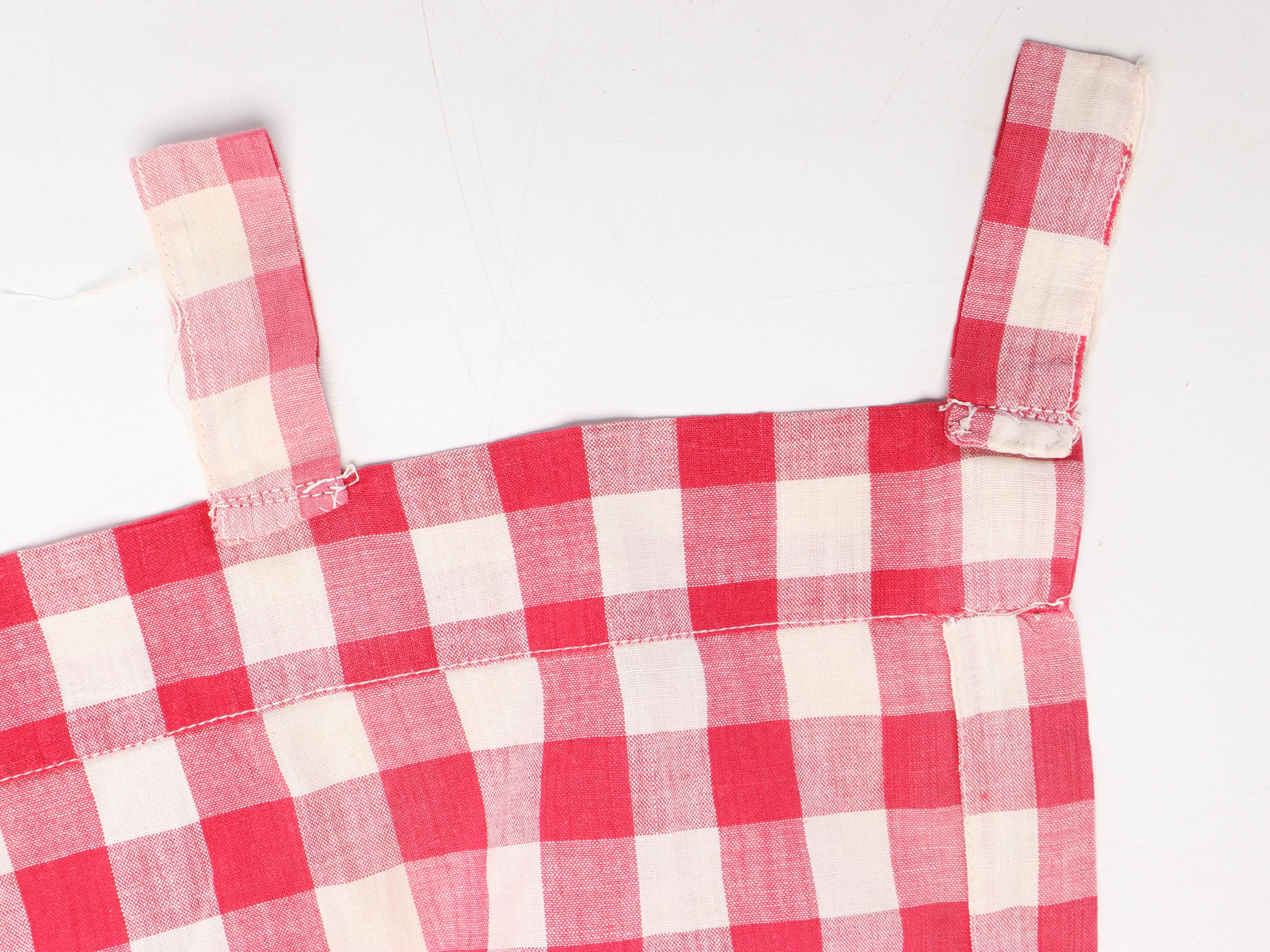 West Elm Linen Beige Buffalo Plaid 84" Curtain Panels, Red Gingham Cafe Curtains