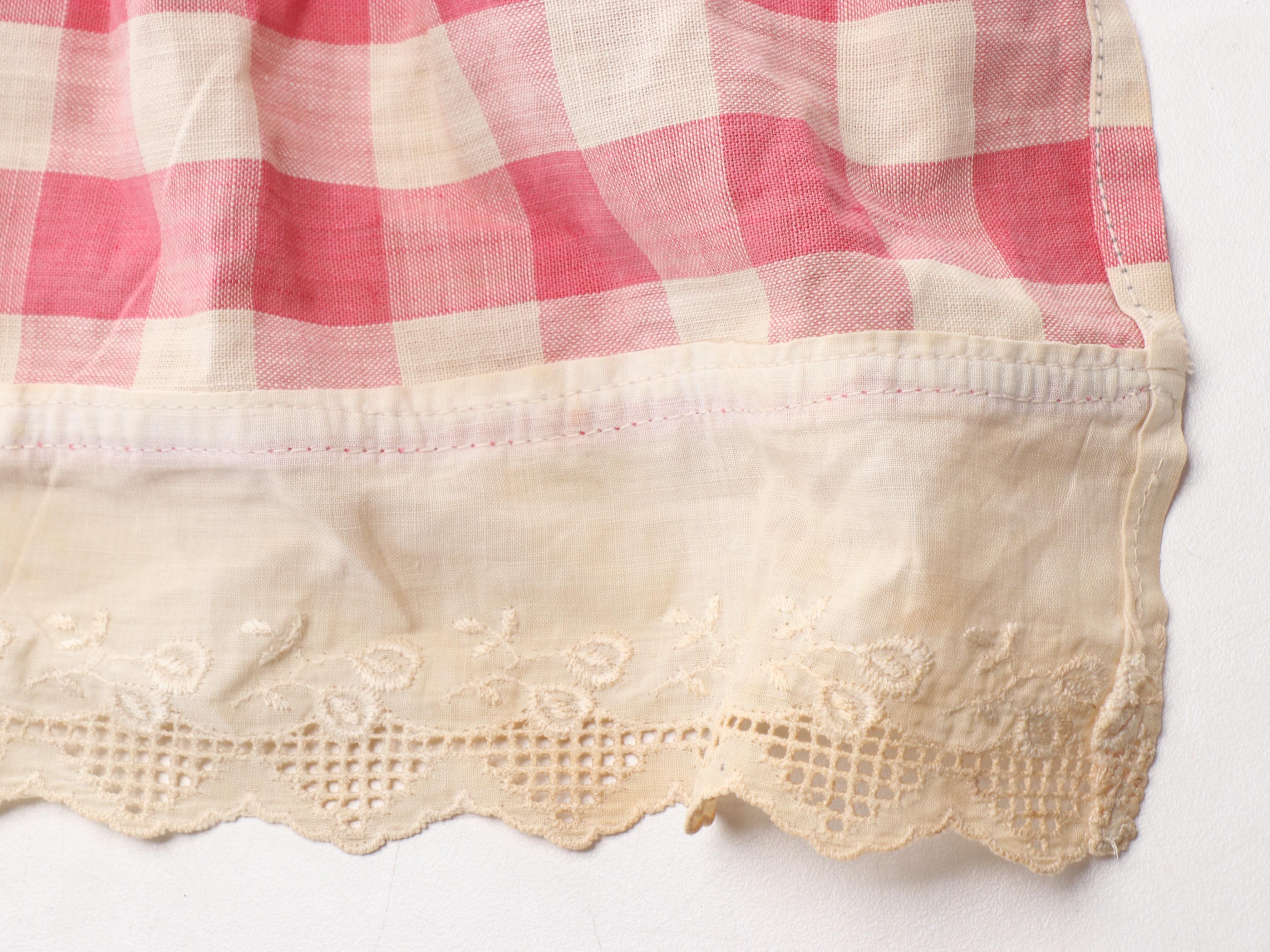 West Elm Linen Beige Buffalo Plaid 84" Curtain Panels, Red Gingham Cafe Curtains