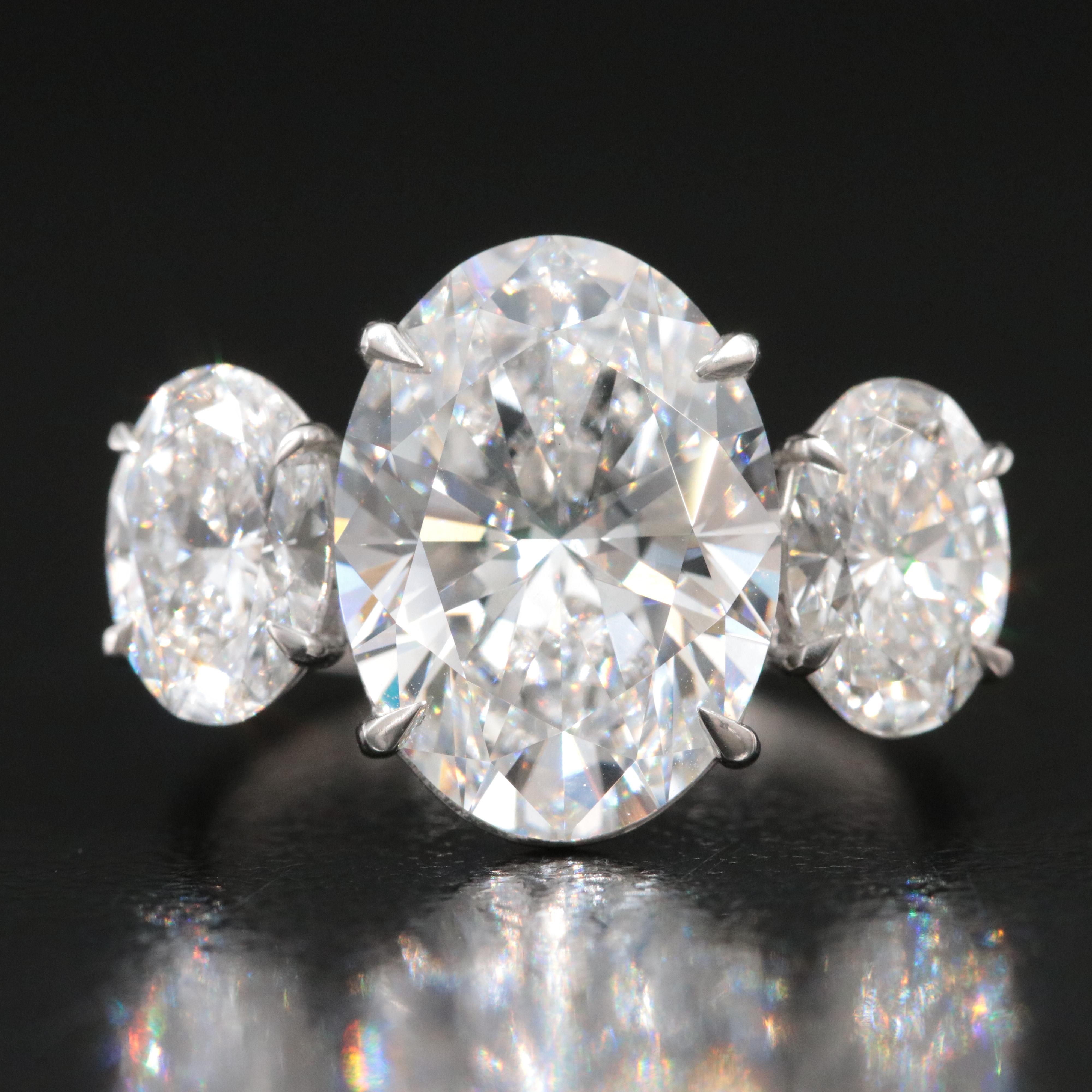 Platinum 7.39 CTW Lab Grown Diamond Ring with IGI Report