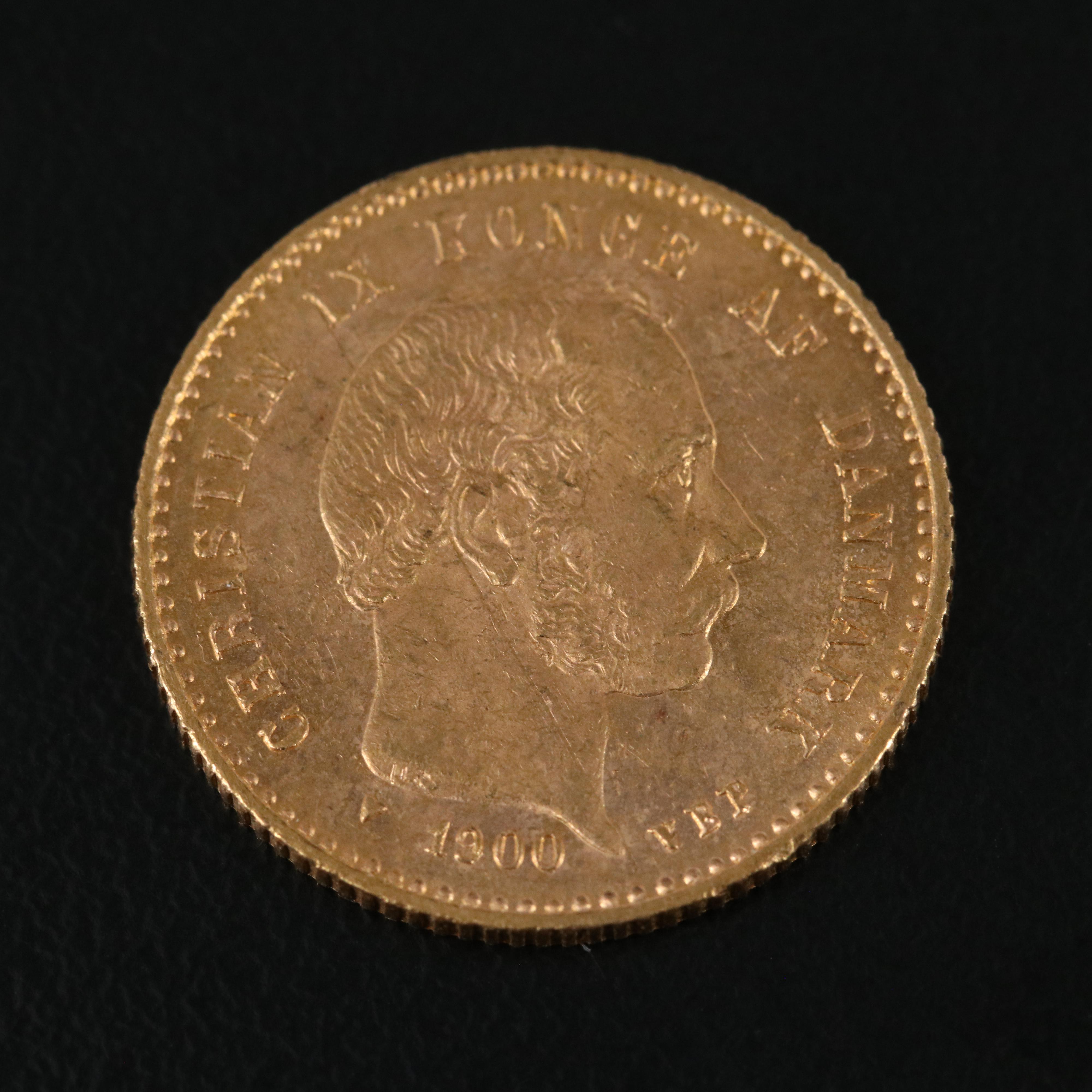 1900 Denmark Ten Kroner Gold Coin