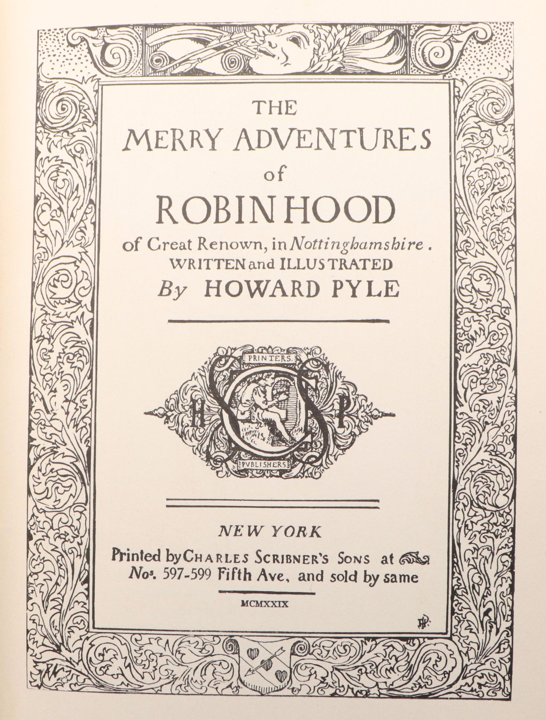 Illustrated "The Merry Adventures of Robin Hood" by Howard Pyle, 1929