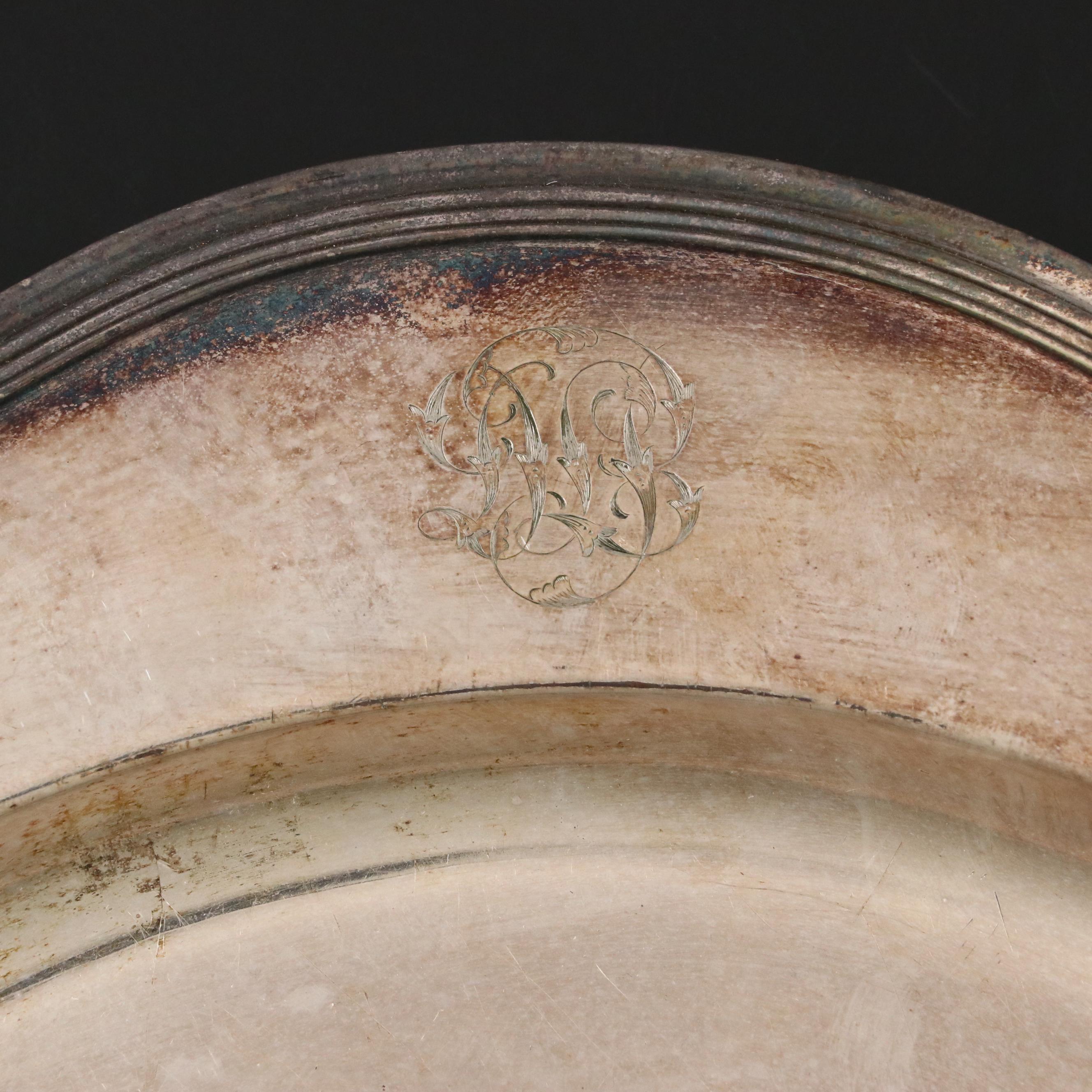 Gorham Silver Plate Serving Trays with Reed & Barton Tray, 20th Century