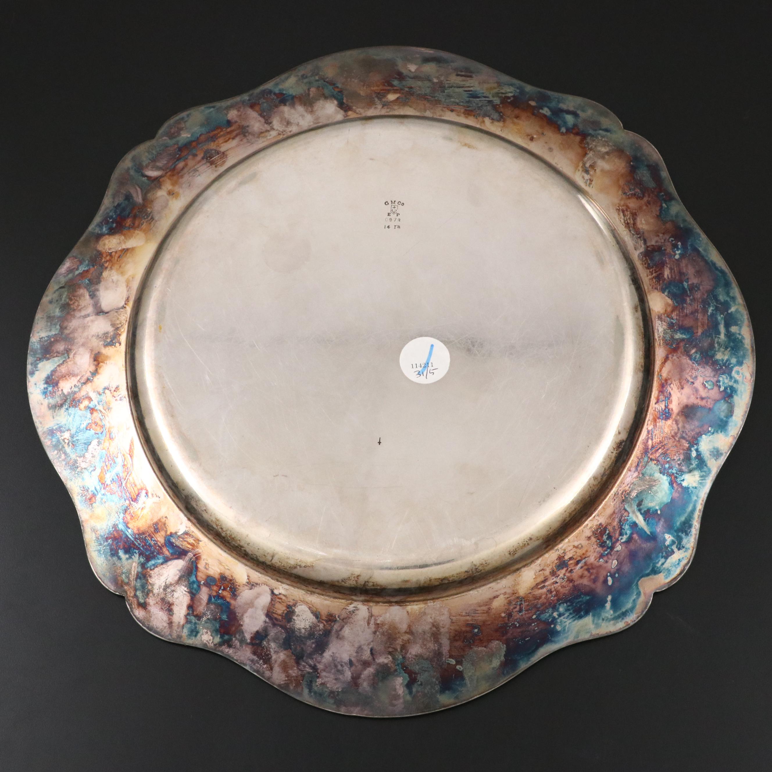 Gorham Silver Plate Serving Trays with Reed & Barton Tray, 20th Century