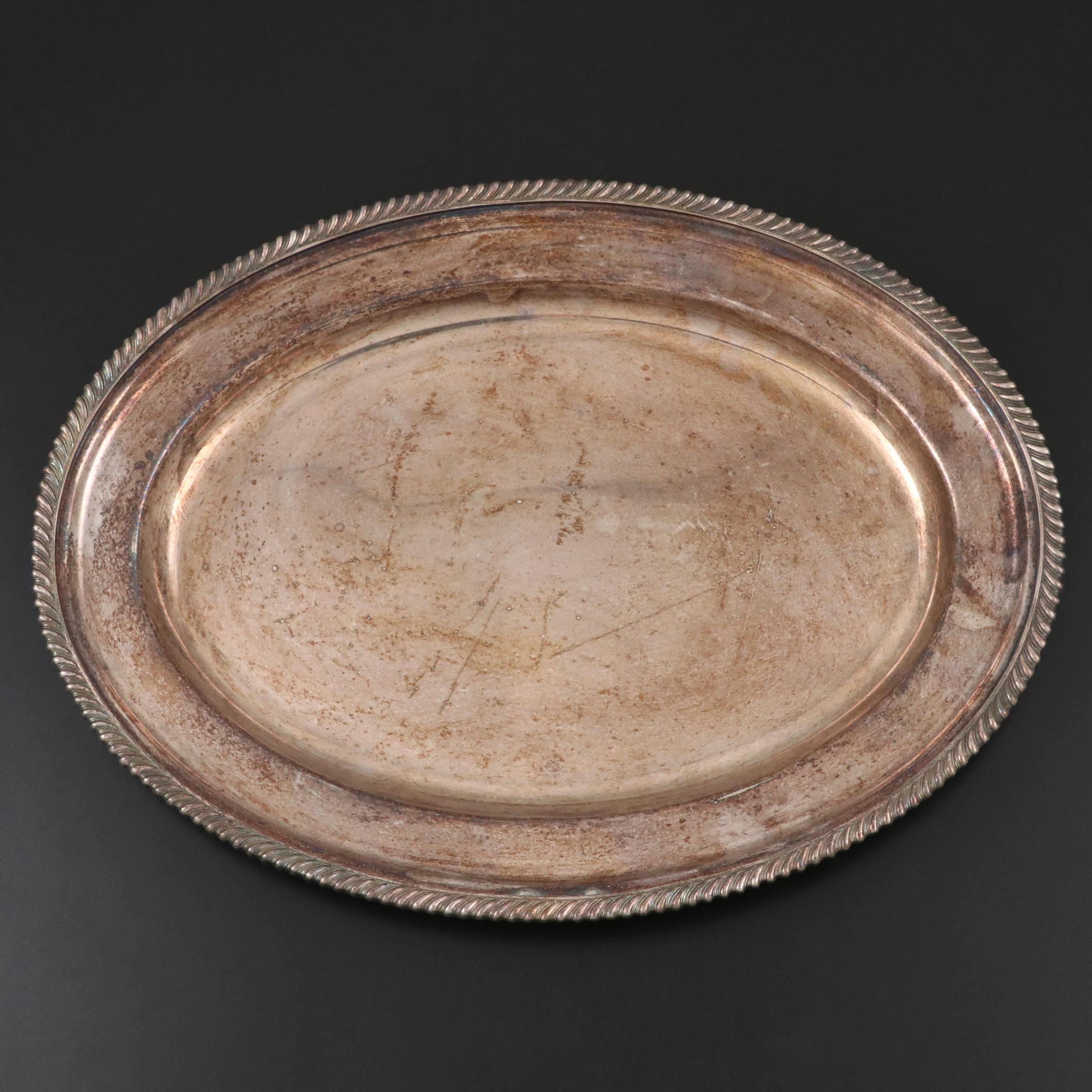 Gorham Silver Plate Serving Trays with Reed & Barton Tray, 20th Century