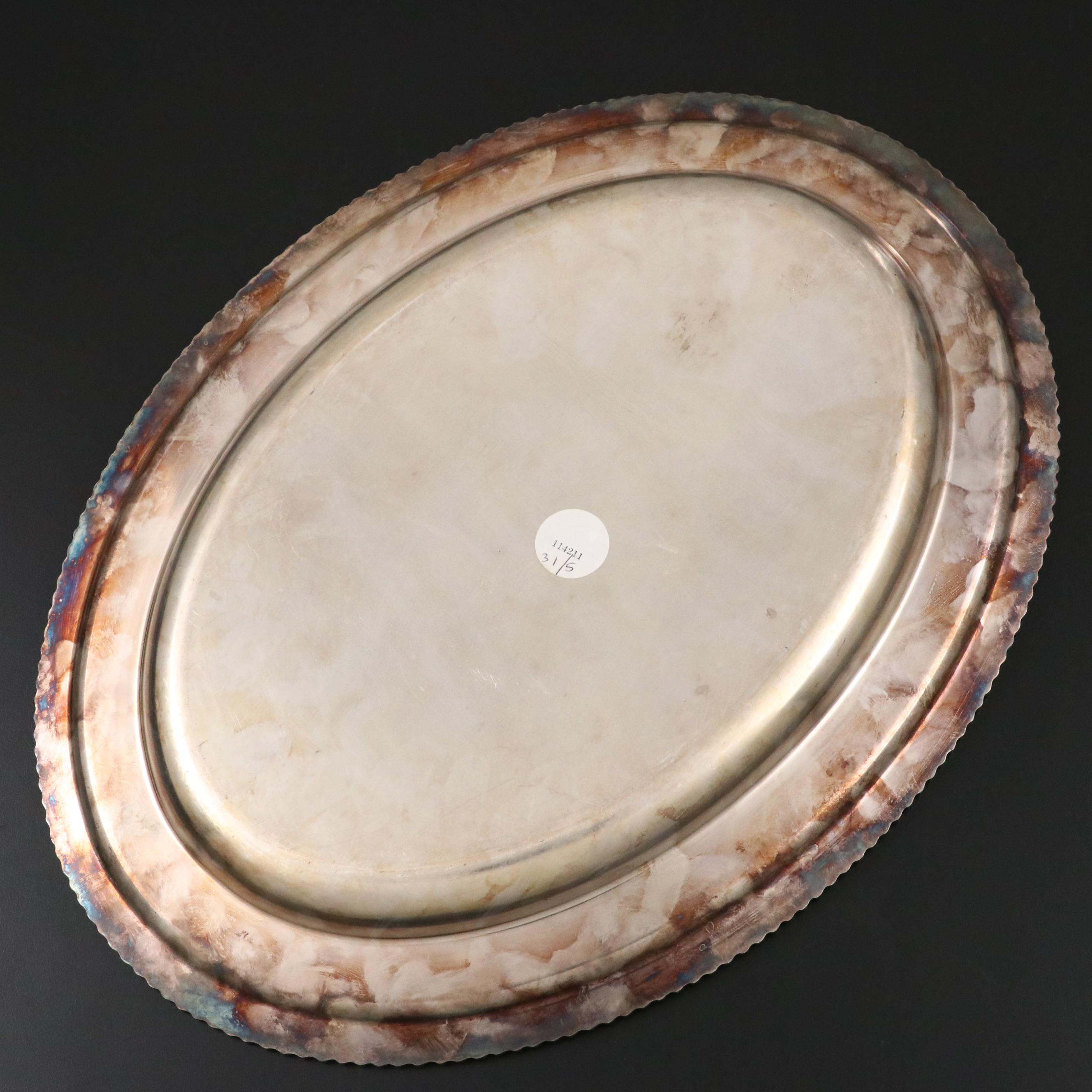 Gorham Silver Plate Serving Trays with Reed & Barton Tray, 20th Century