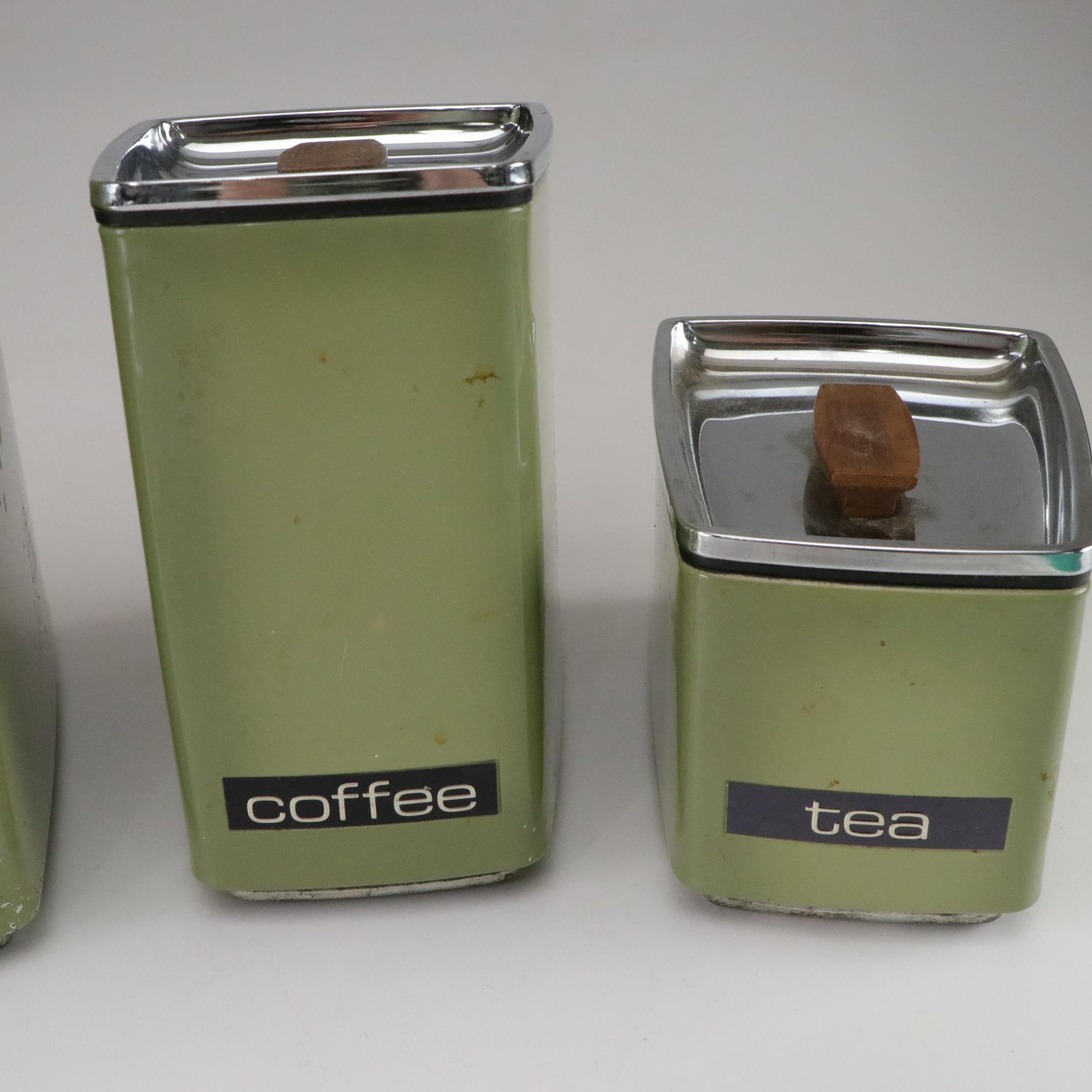 Mid Century Modern Lincoln "BeautyWare" Canisters with Fire King and Pyrex