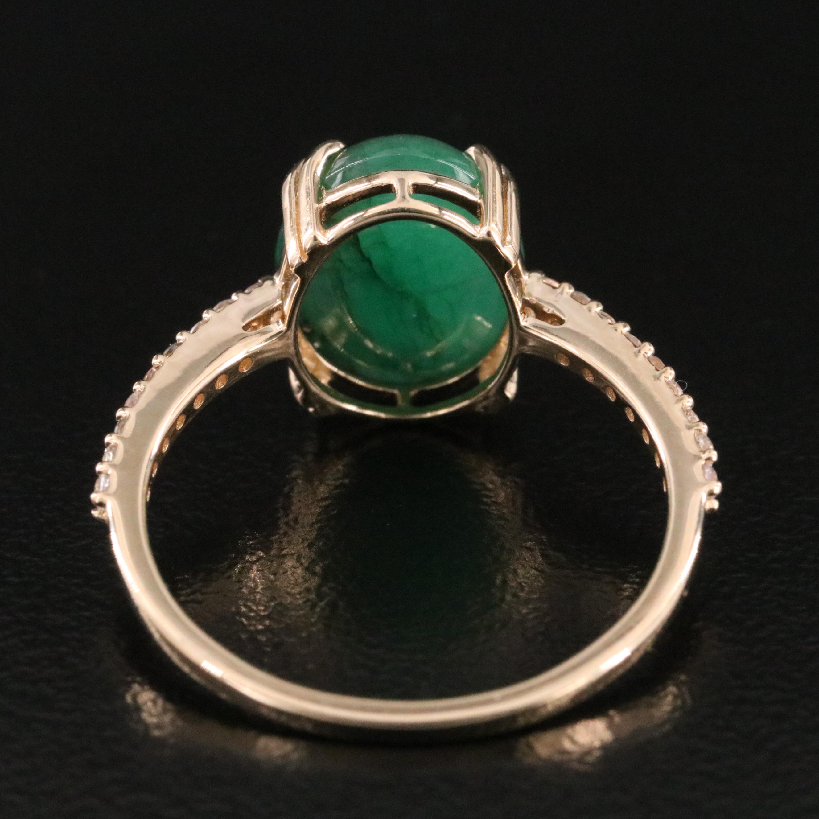 14K Emerald and White Sapphire Ring