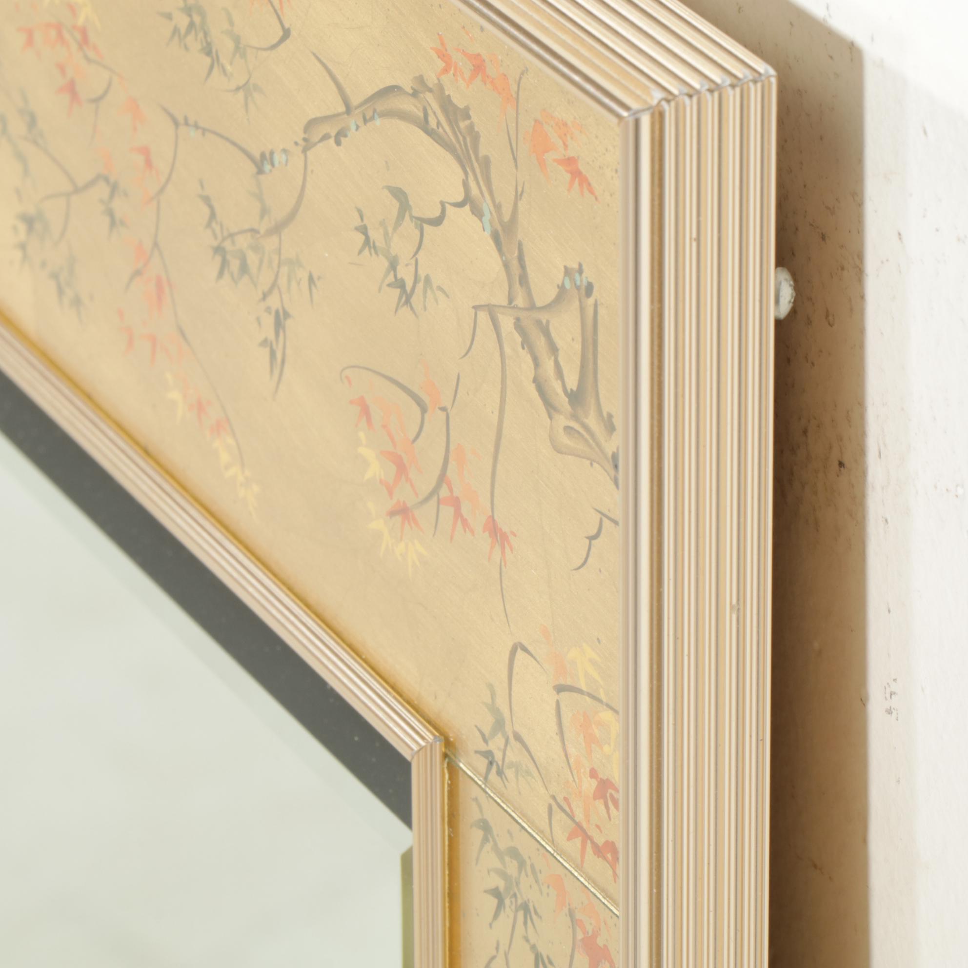 LaBarge Hand Painted Chinoiserie Eglomise Wall Mirror, 1983