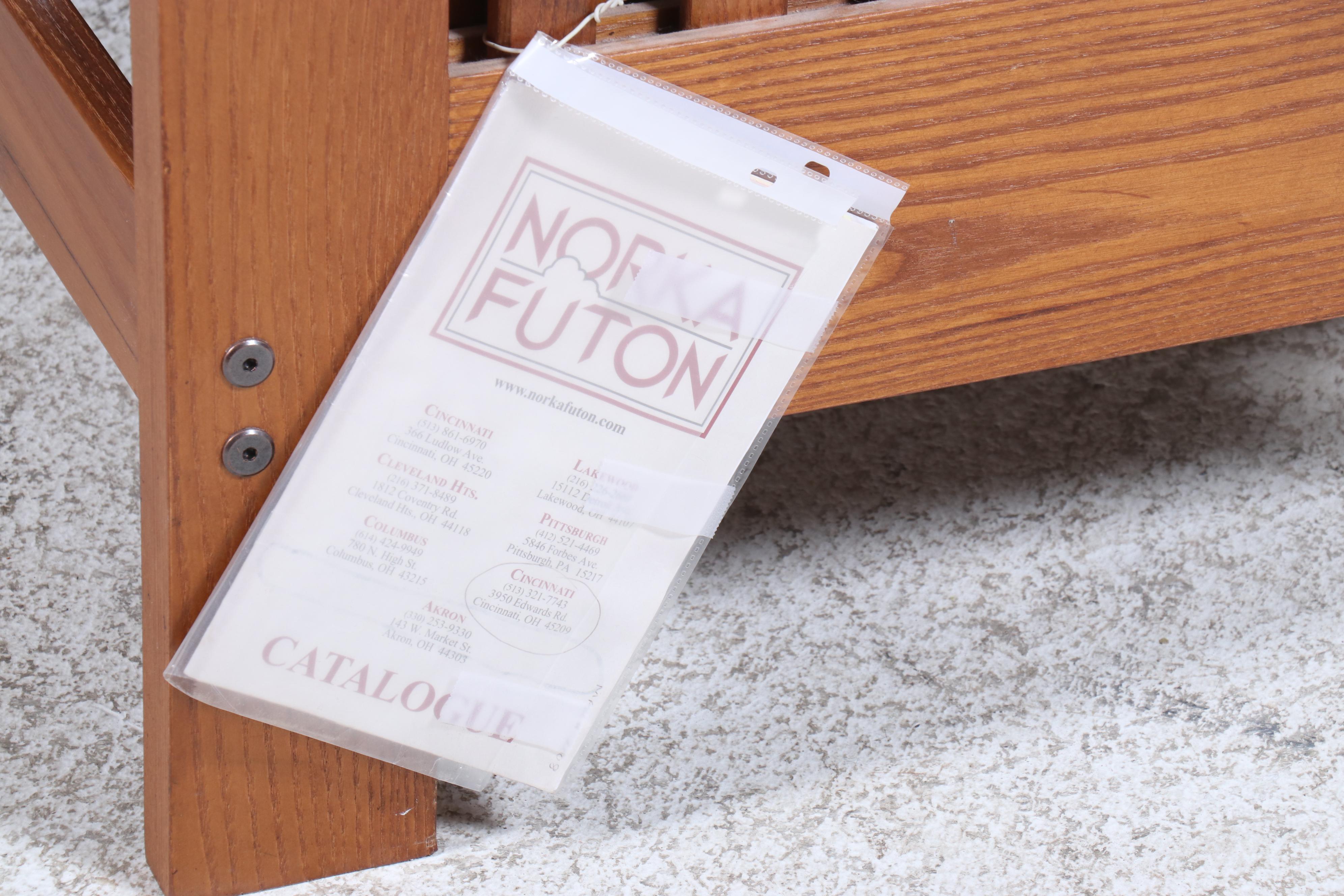 Norka Futon Arts and Crafts Style Ash and Faux-Leather Futon