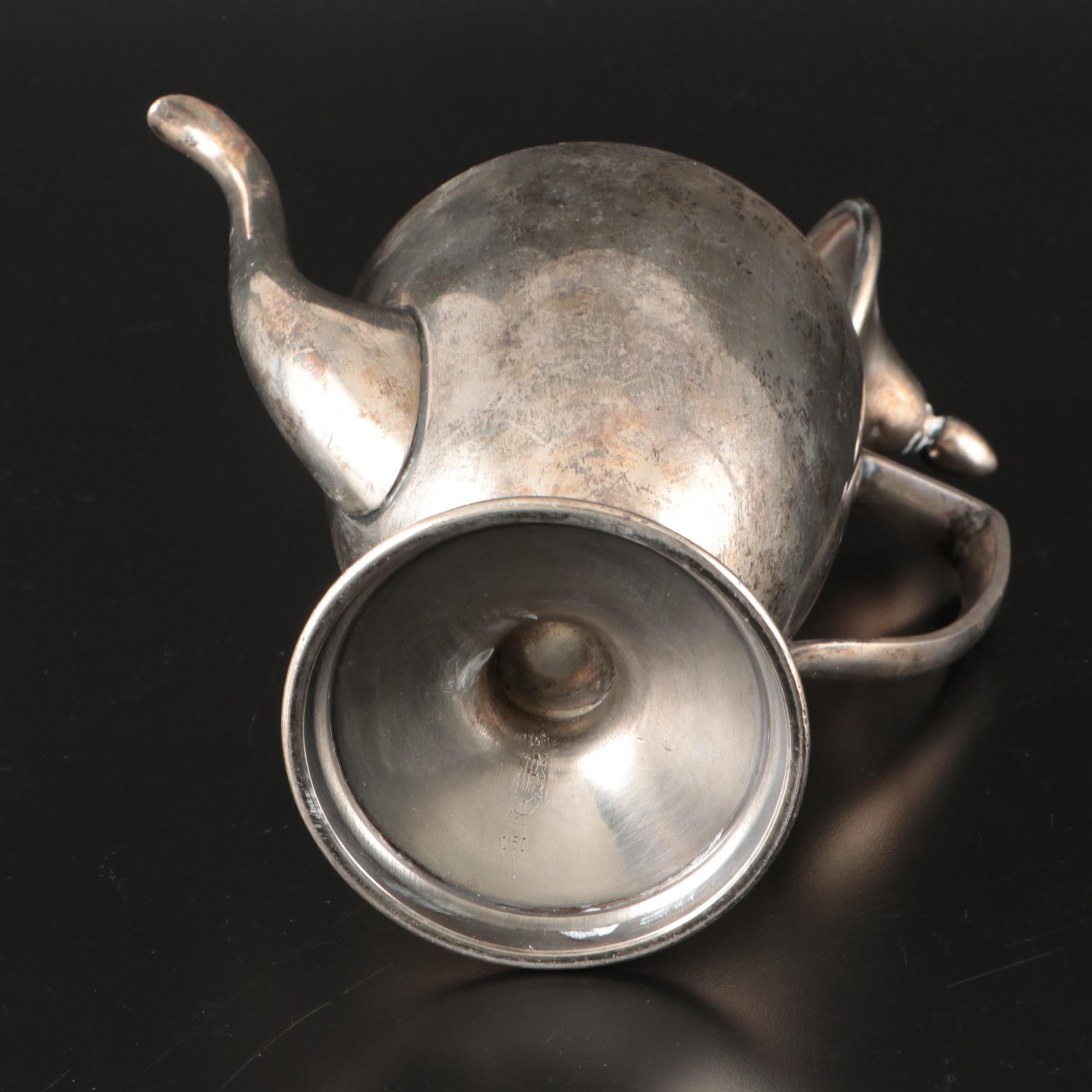 Pairpoint Silver Plate Teapots with Homan Teapot and Pitcher, 20th Century
