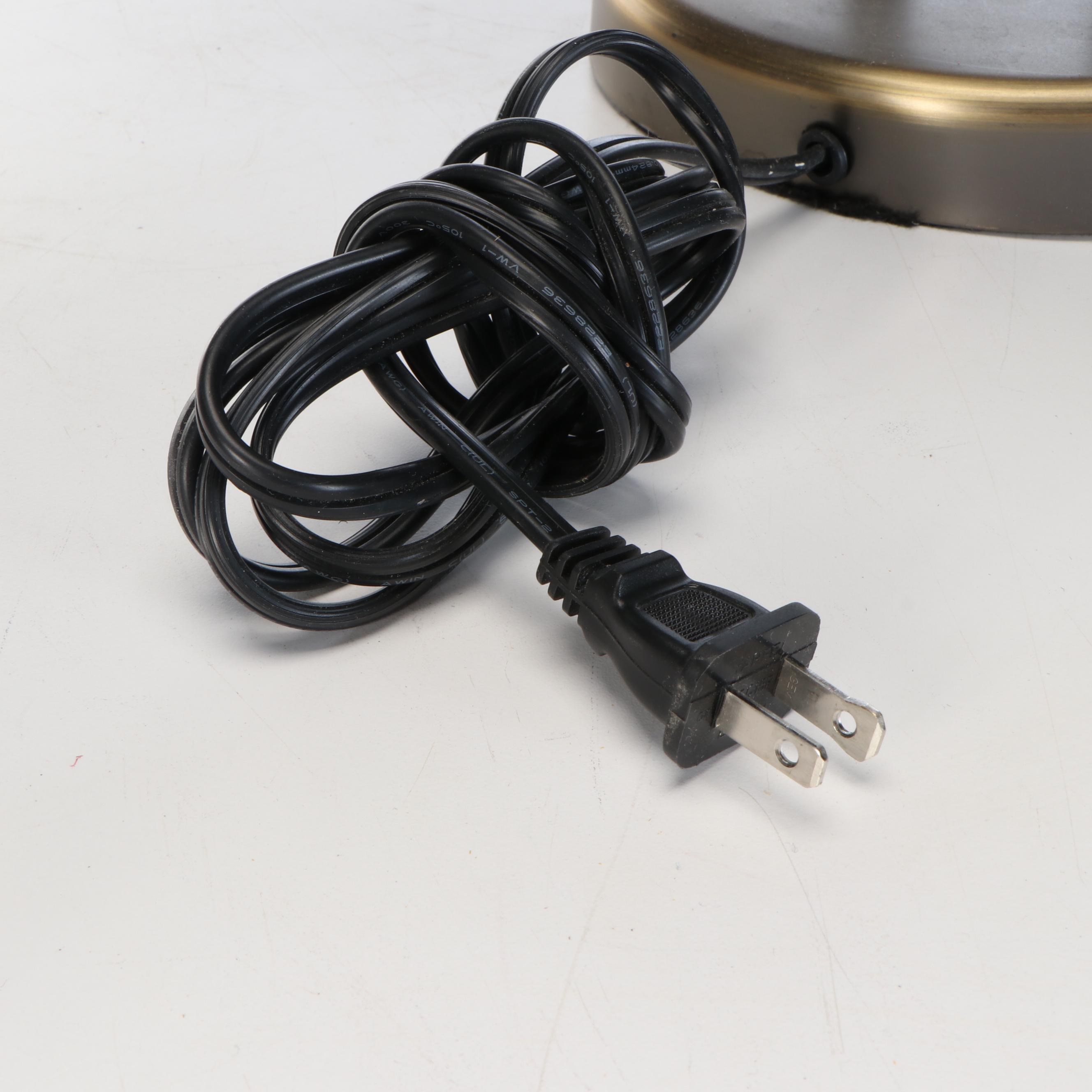 Levenger Postmodern Style Aged Brass Desk Lamp with Cantilever Task Light