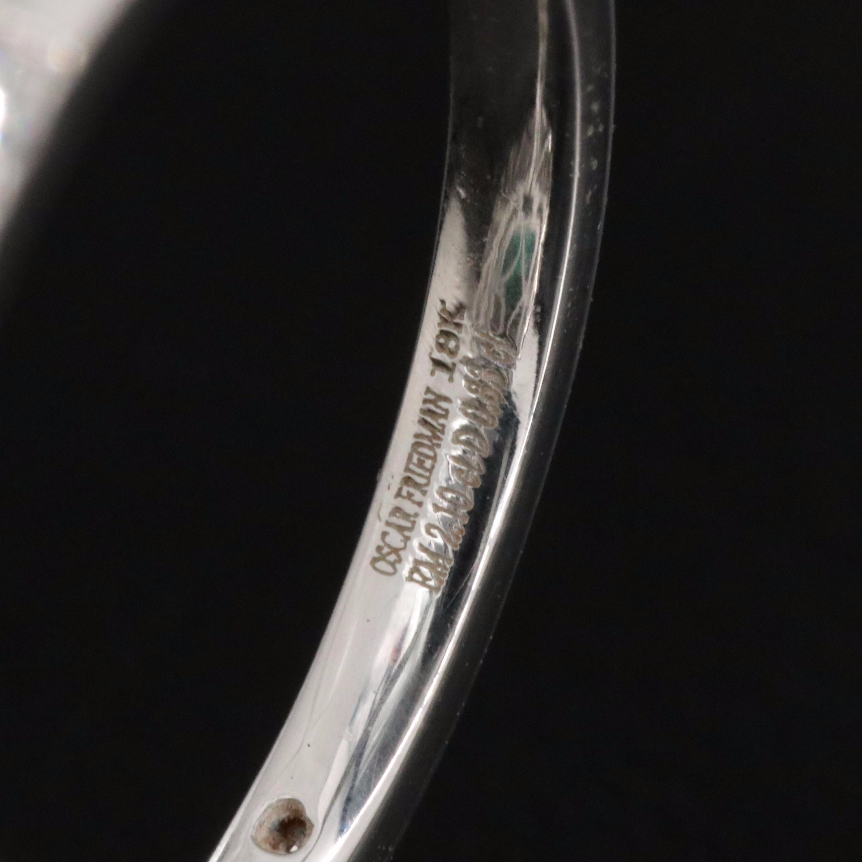 Oscar Friedman 2.10 CT Emerald and Diamond Ring