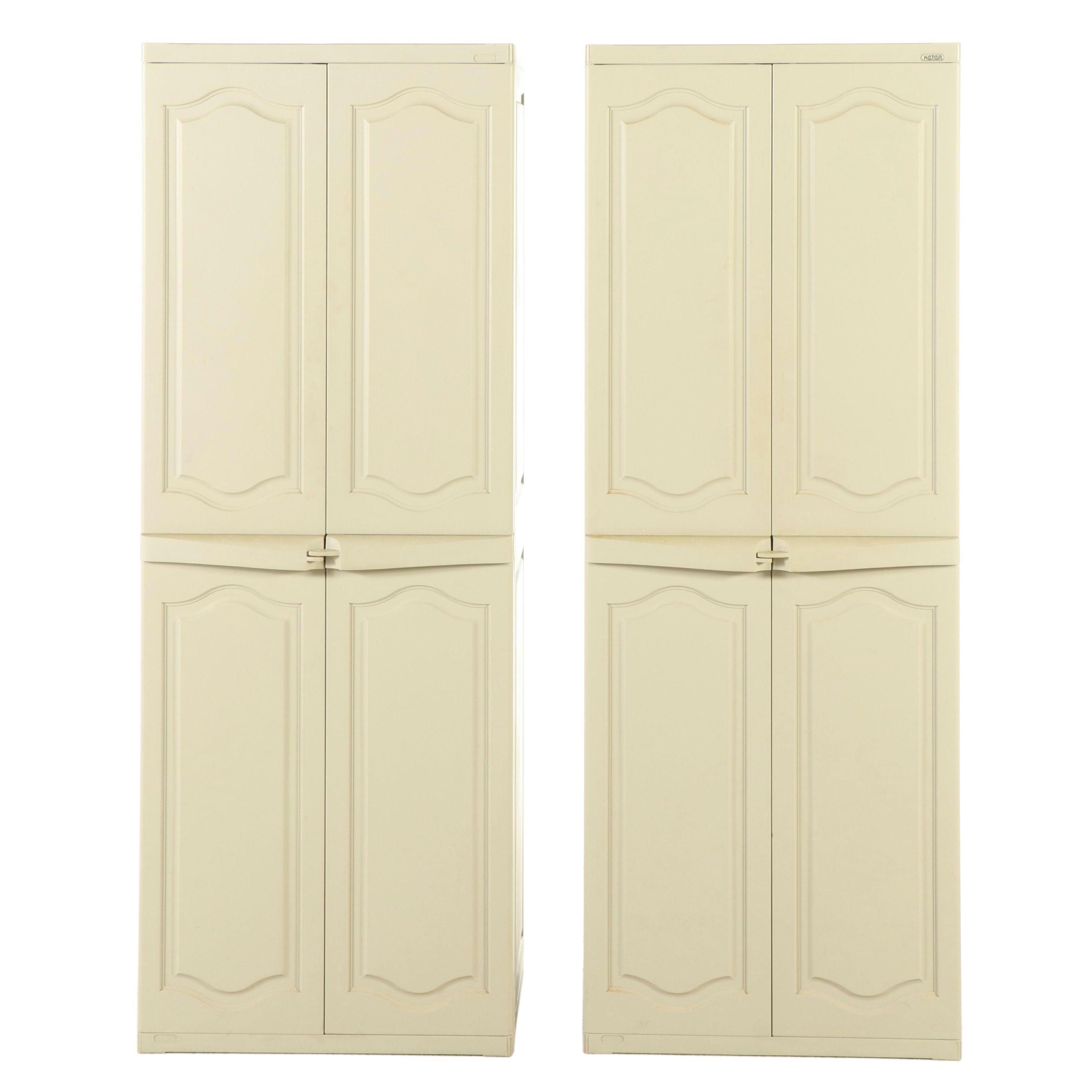 Pair of Keter Vinyl Storage Cabinets