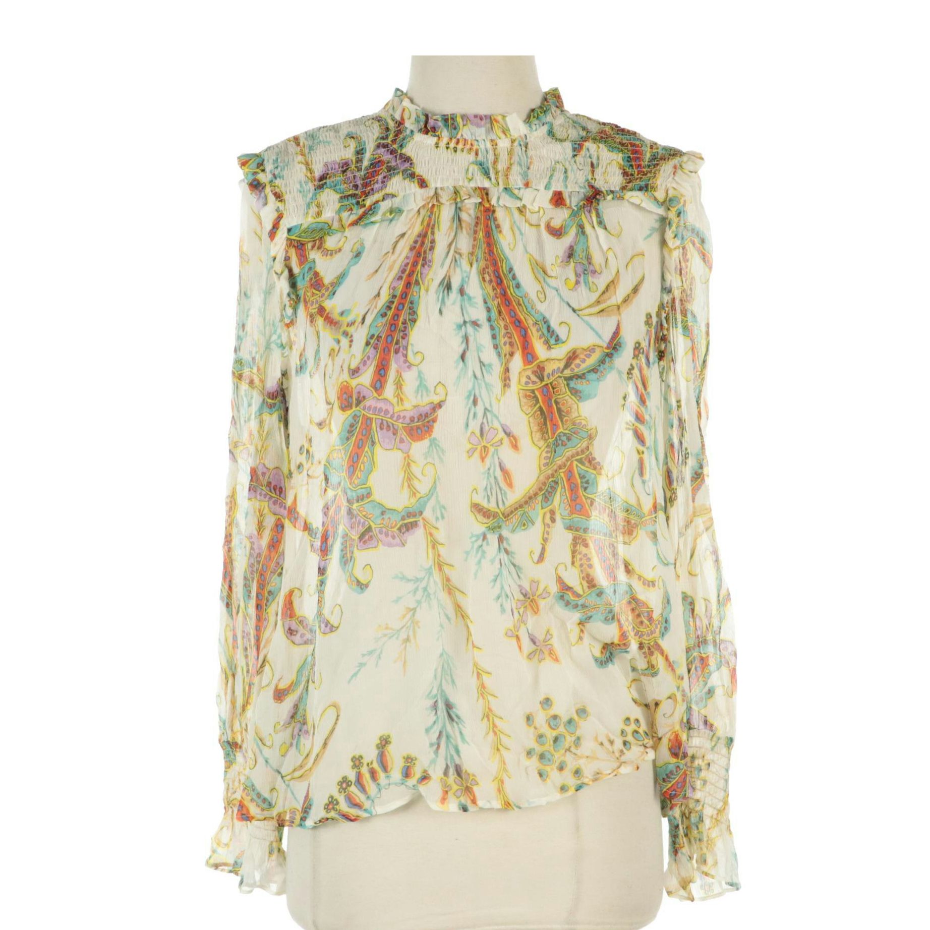 Philosophy Di Lorenzo Long Sleeve Blouse in Printed Silk