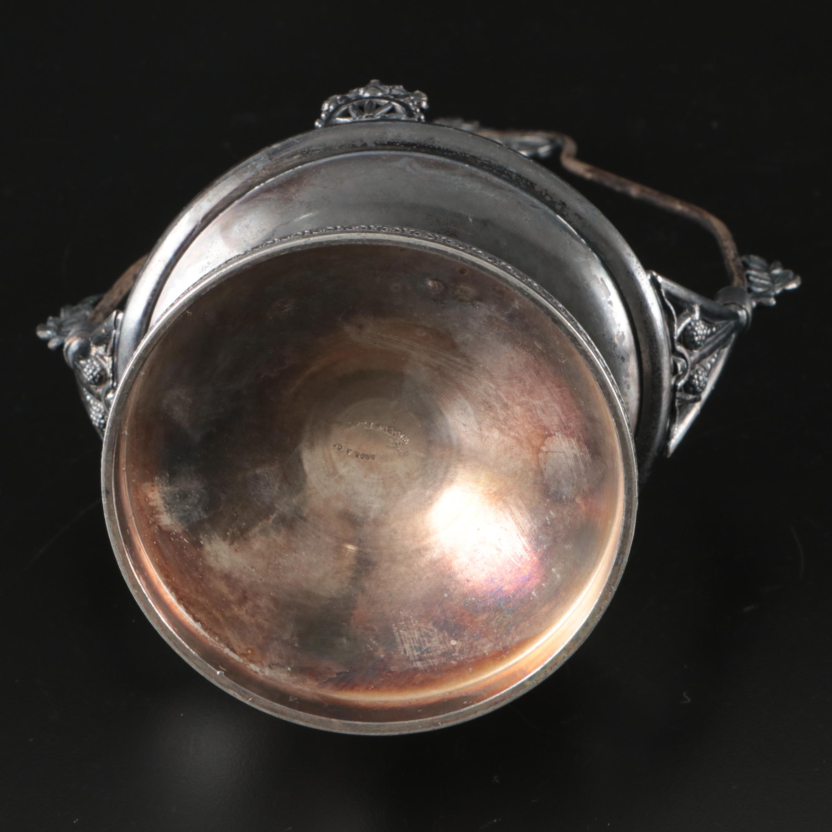 Victorian Silver Plate and Glass Pickle Castors with Condiment Set and Caddies