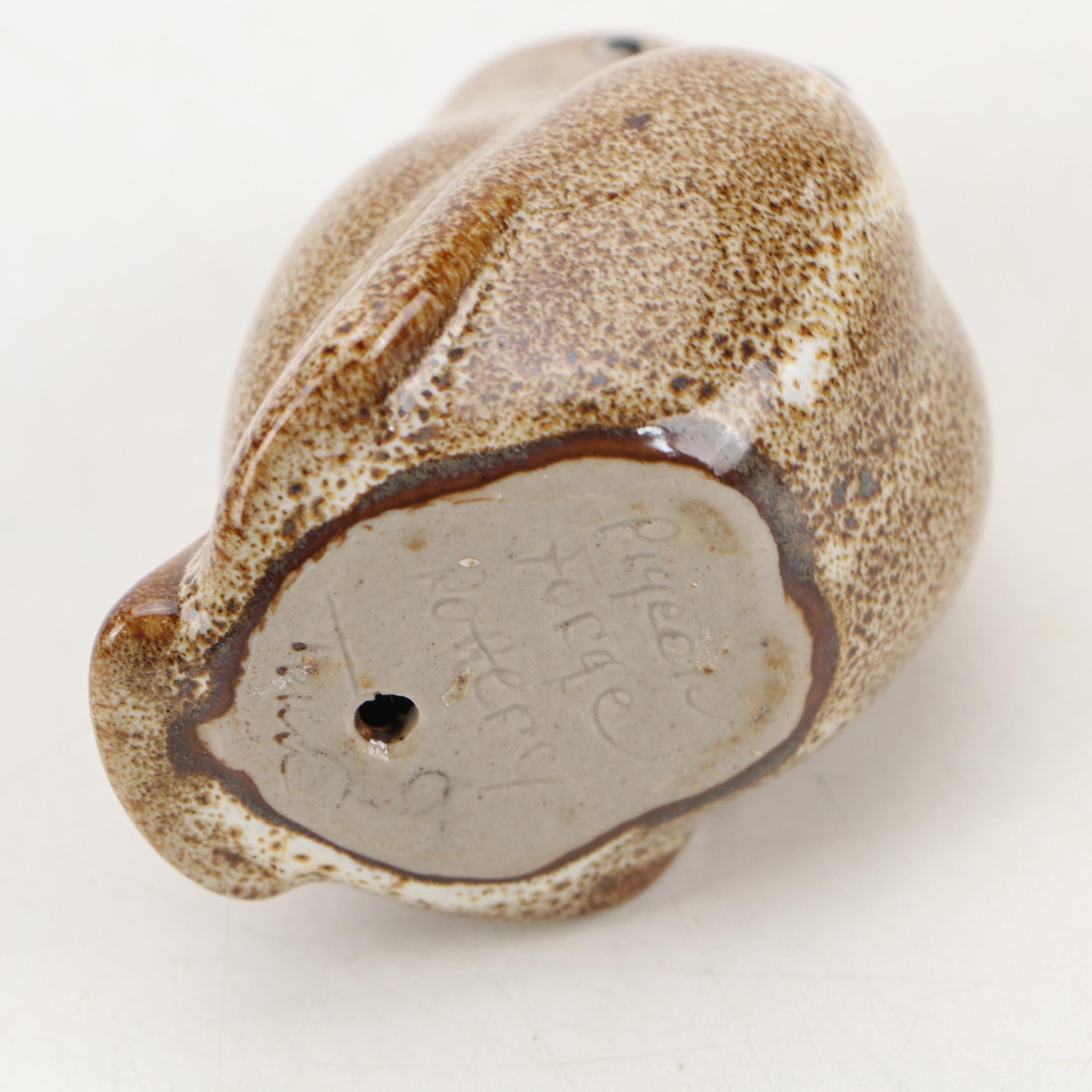 Pigeon Forge Pottery Bird and Jugtown Pottery Fish, Late 20th Century