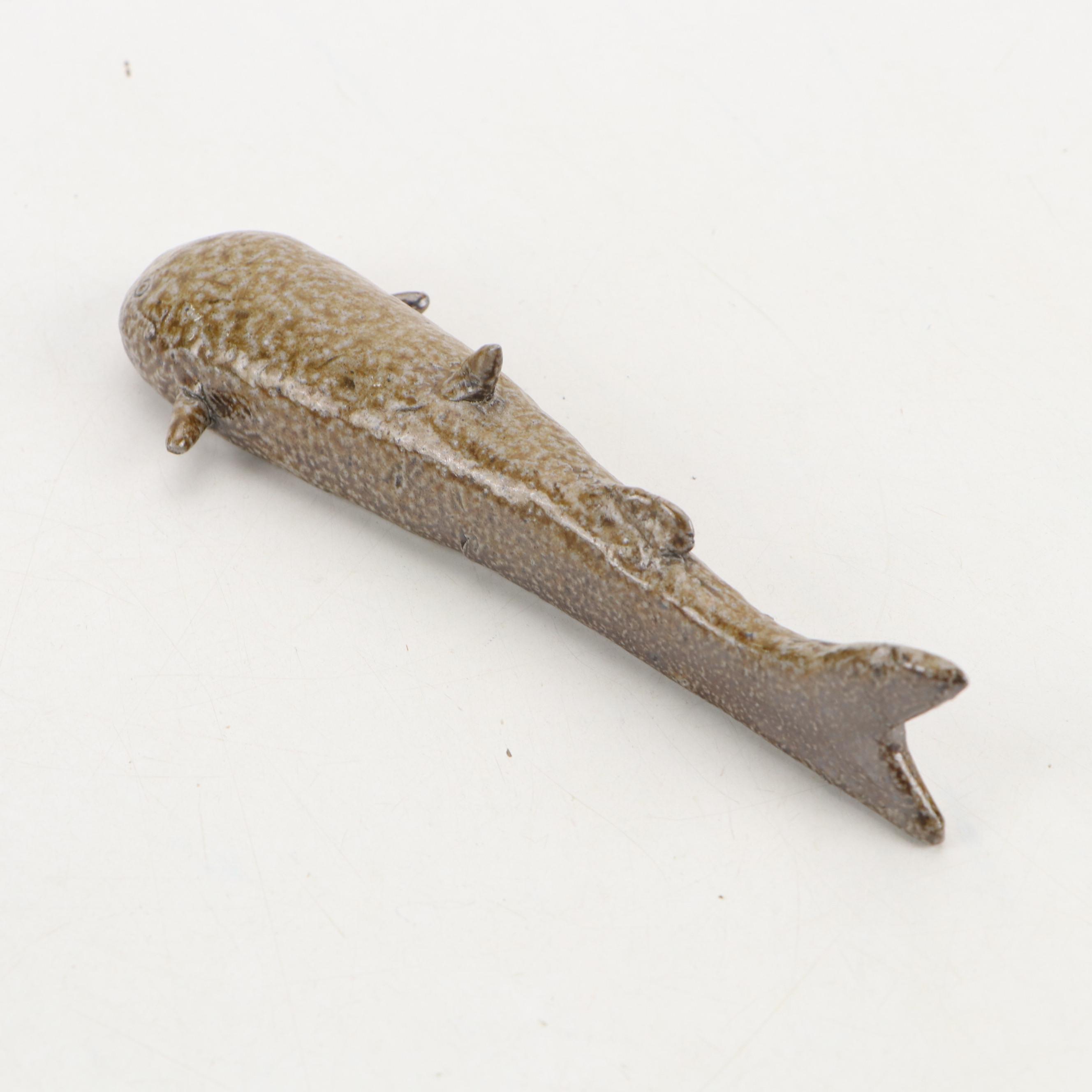 Pigeon Forge Pottery Bird and Jugtown Pottery Fish, Late 20th Century