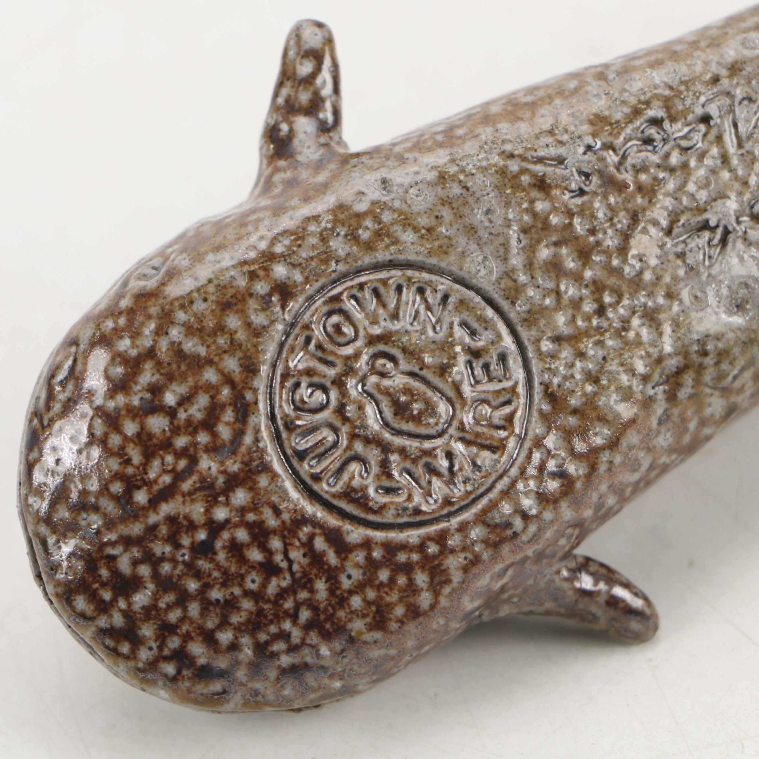 Pigeon Forge Pottery Bird and Jugtown Pottery Fish, Late 20th Century