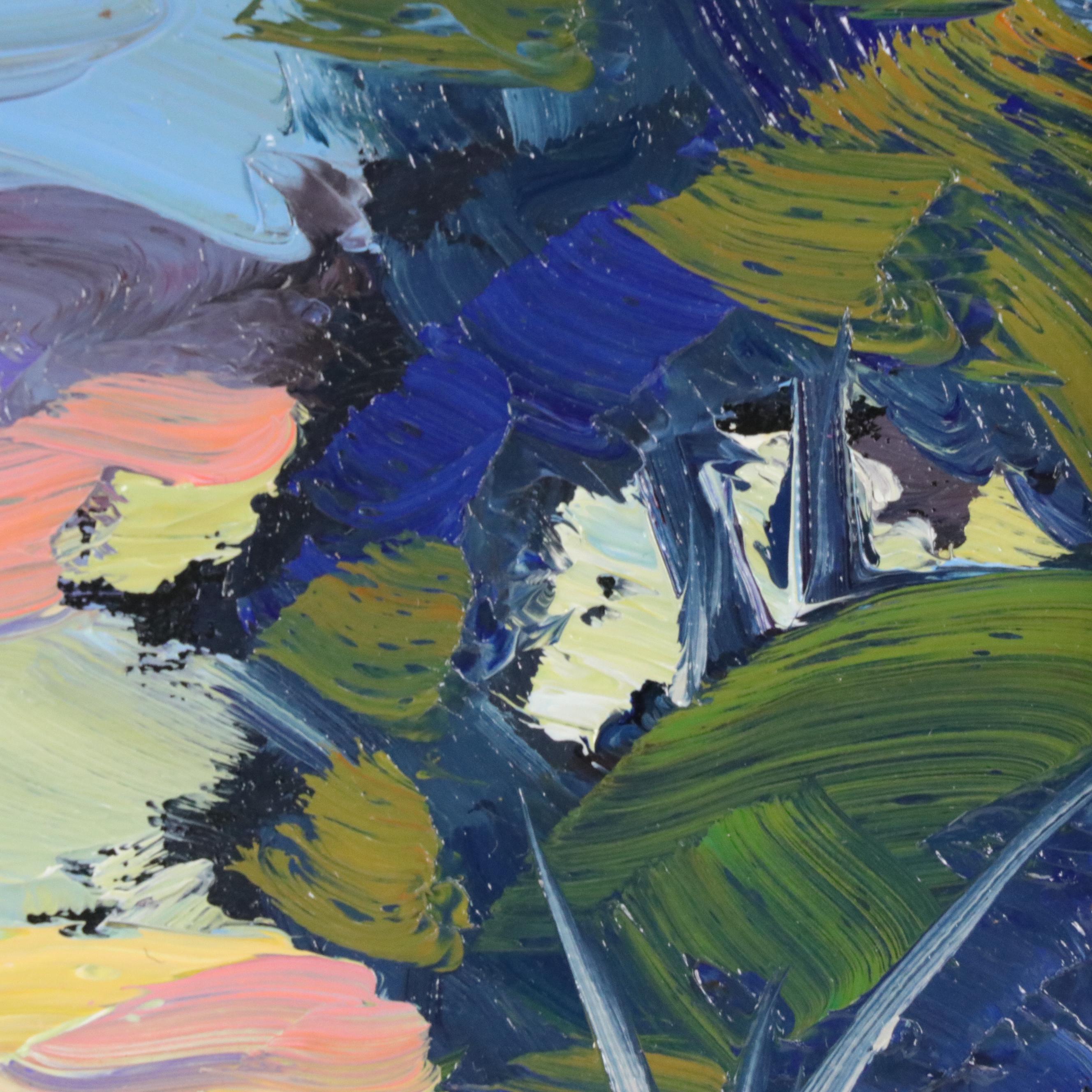 William Hawkins Sunset Landscape Oil Painting, Circa 2025