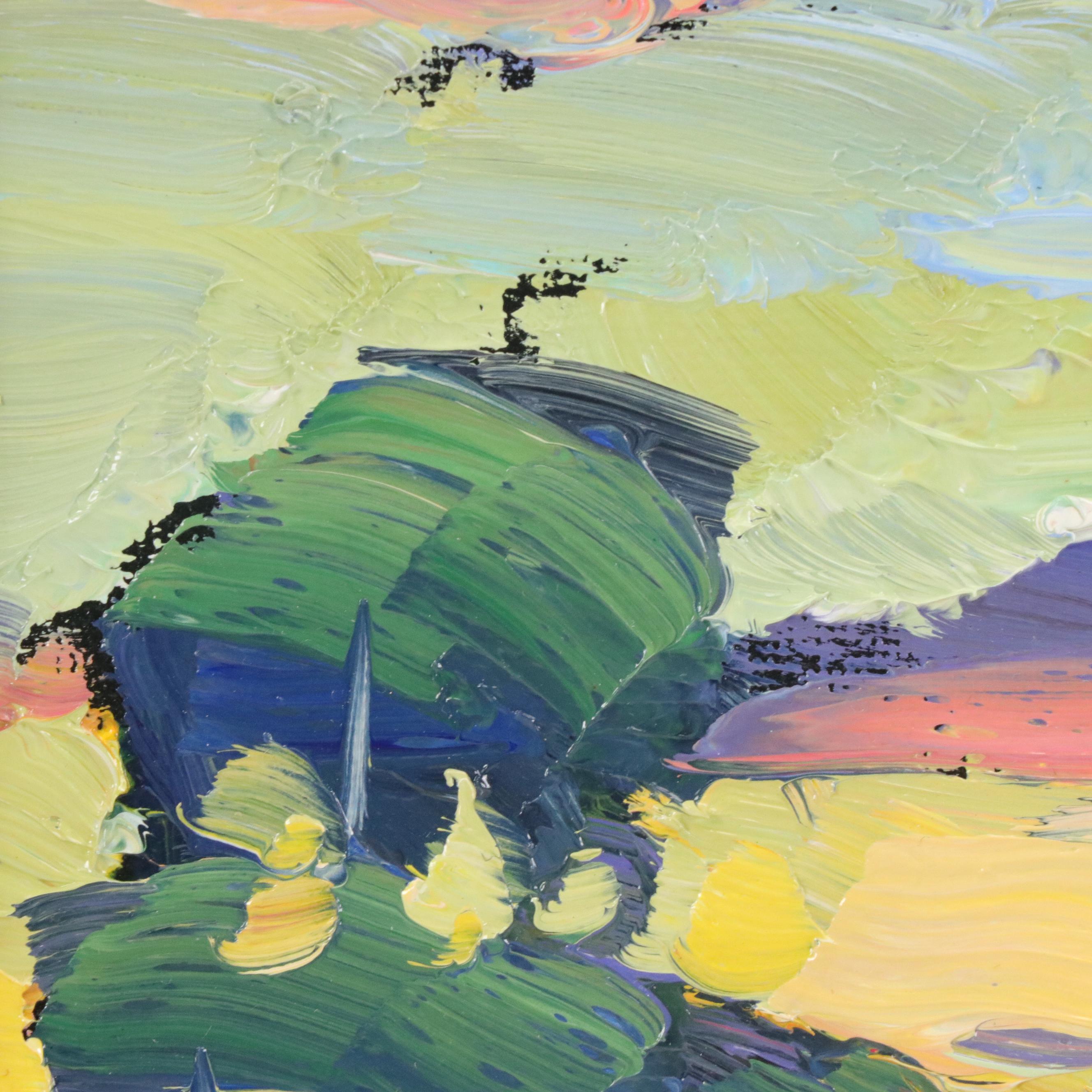 William Hawkins Sunset Landscape Oil Painting, Circa 2025