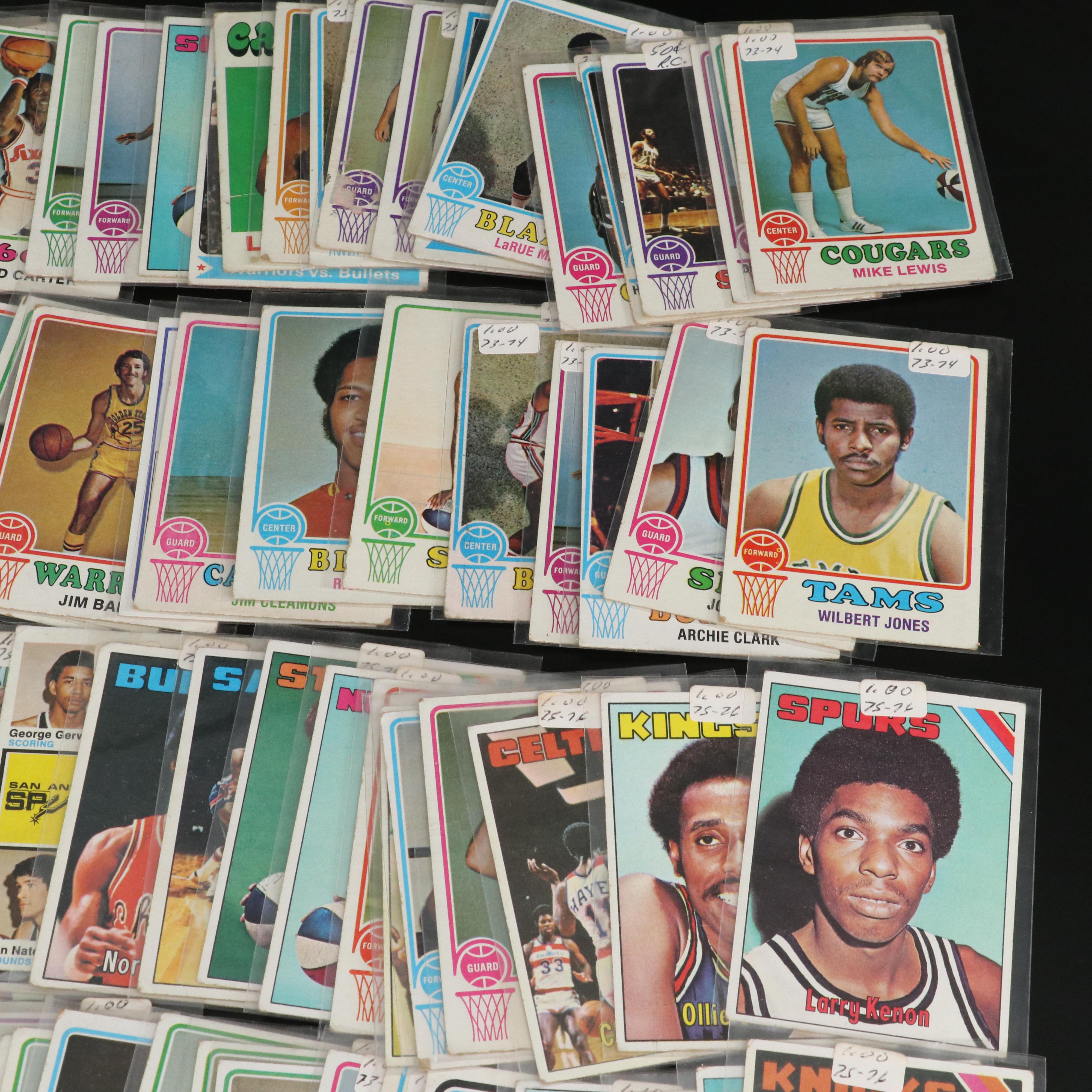 Topps Basketball Cards Featuring Jerry West, Dave DeBusschere, and More, 1970s