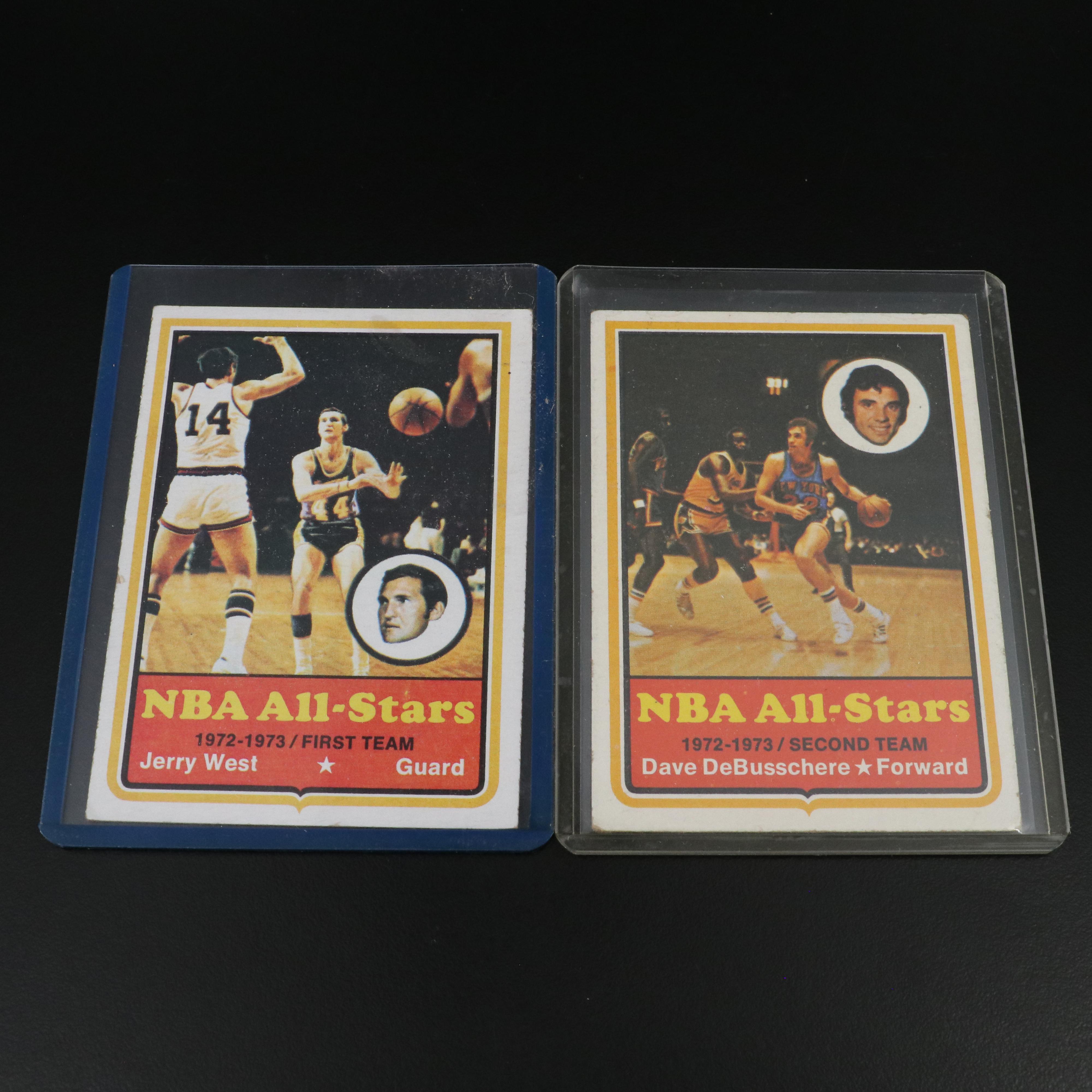 Topps Basketball Cards Featuring Jerry West, Dave DeBusschere, and More, 1970s
