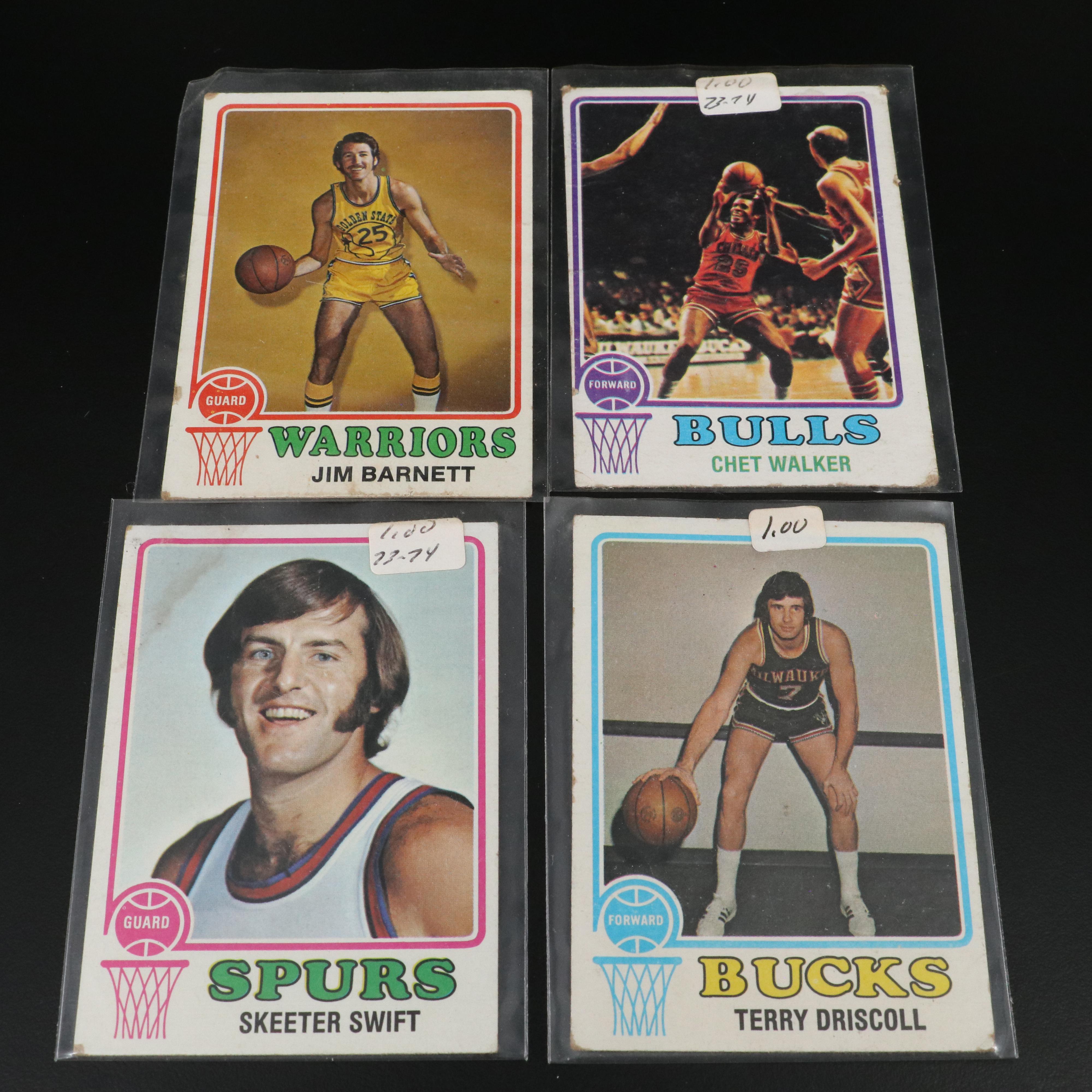 Topps Basketball Cards Featuring Jerry West, Dave DeBusschere, and More, 1970s