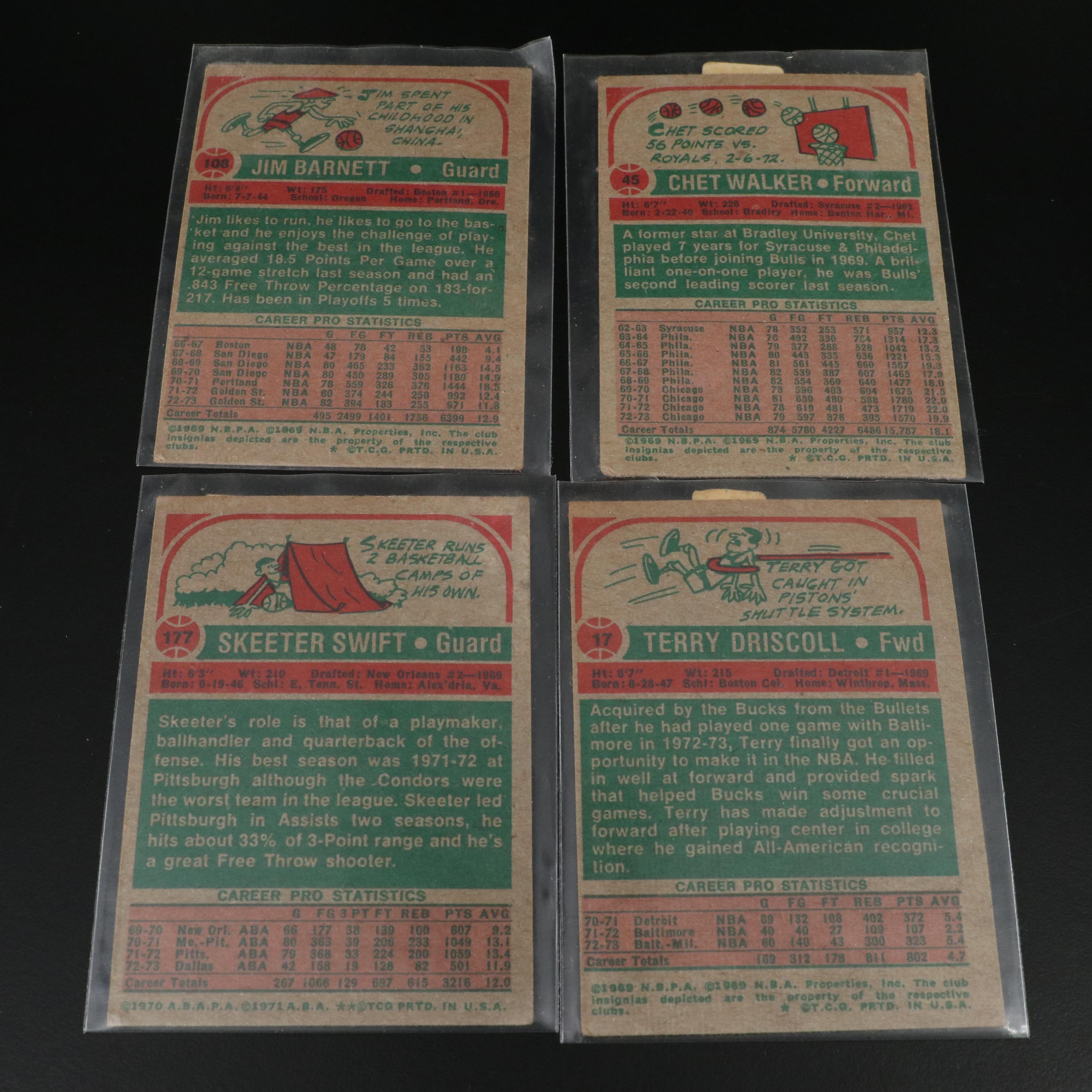 Topps Basketball Cards Featuring Jerry West, Dave DeBusschere, and More, 1970s