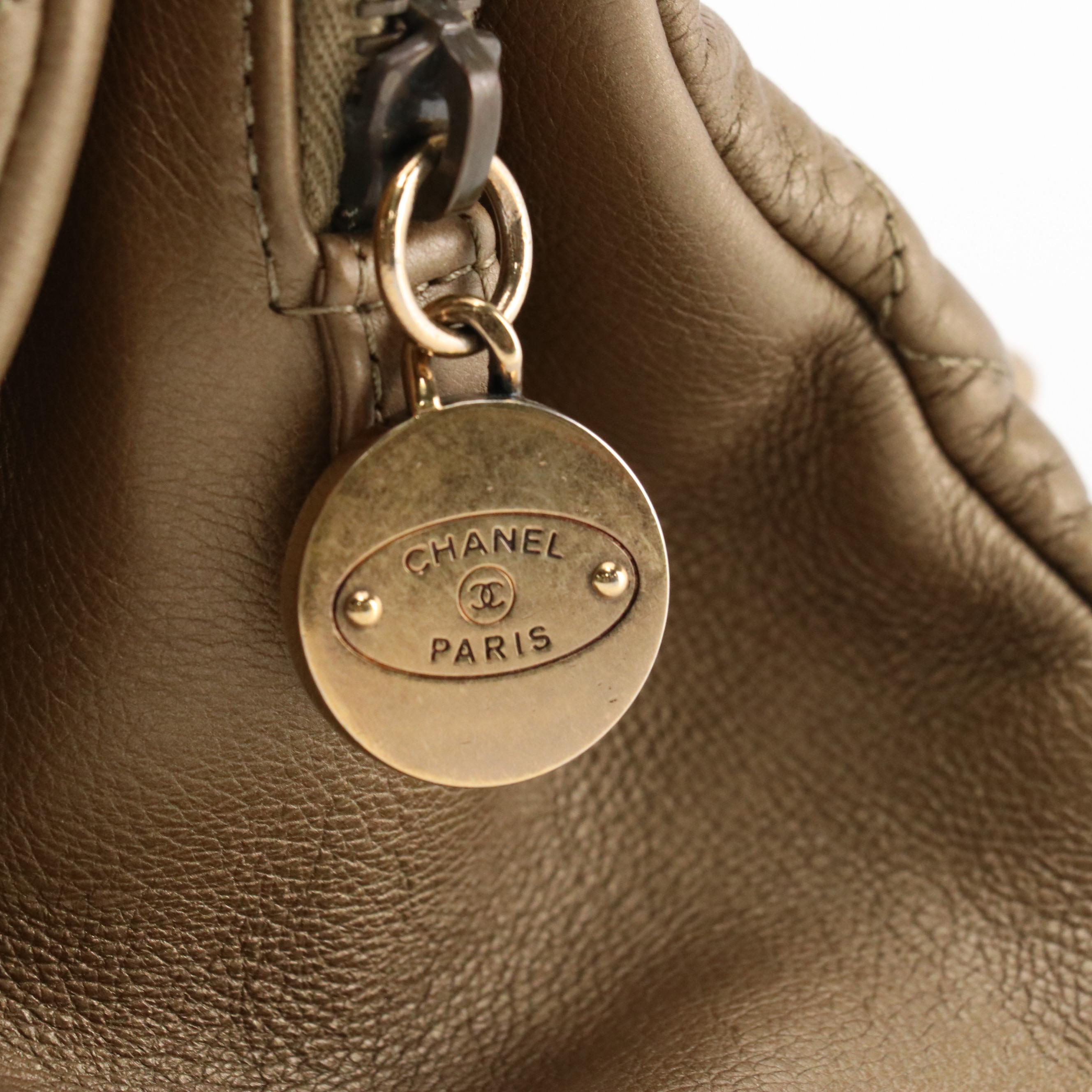 Chanel CC Crown Tote in Quilted Matte Metallic Leather