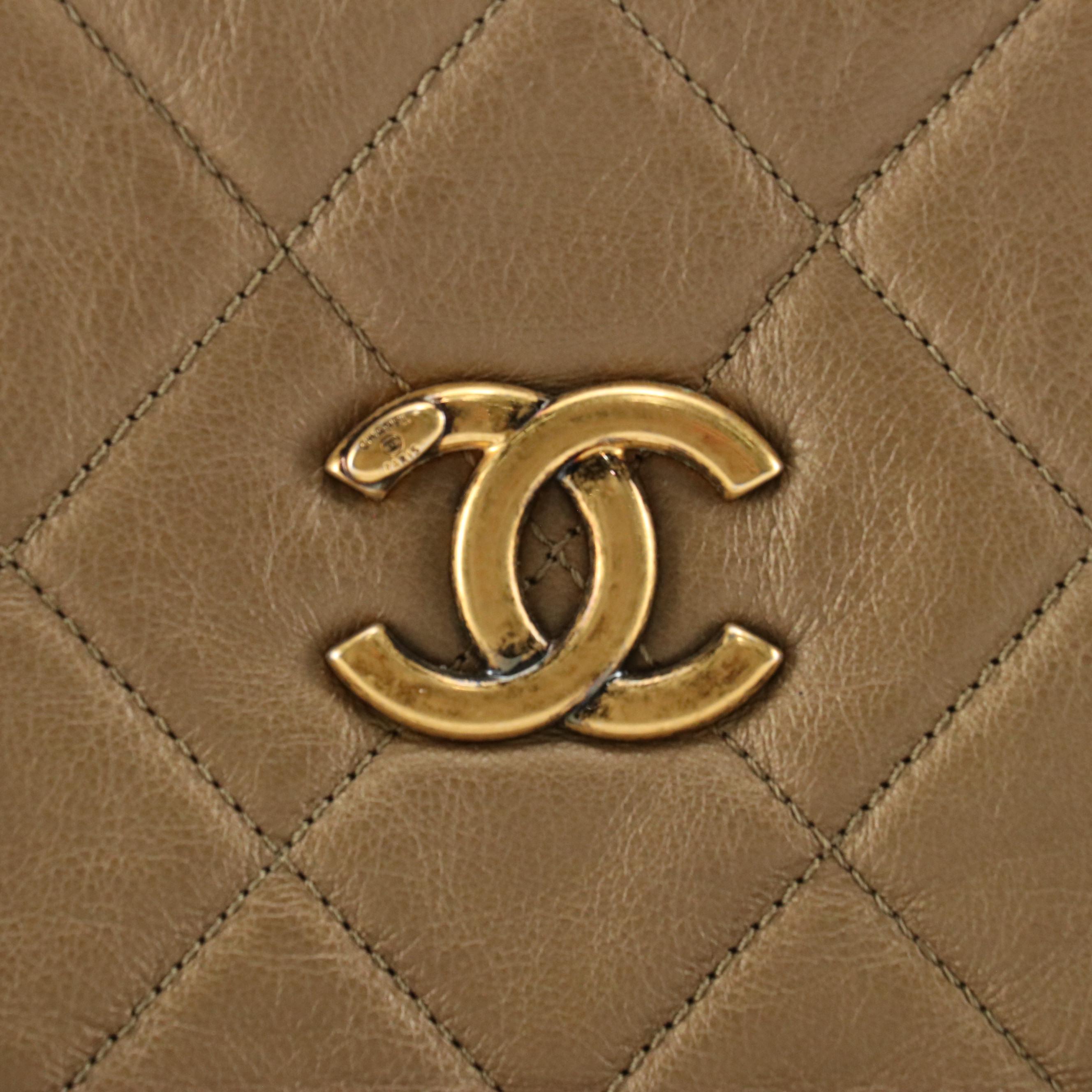 Chanel CC Crown Tote in Quilted Matte Metallic Leather