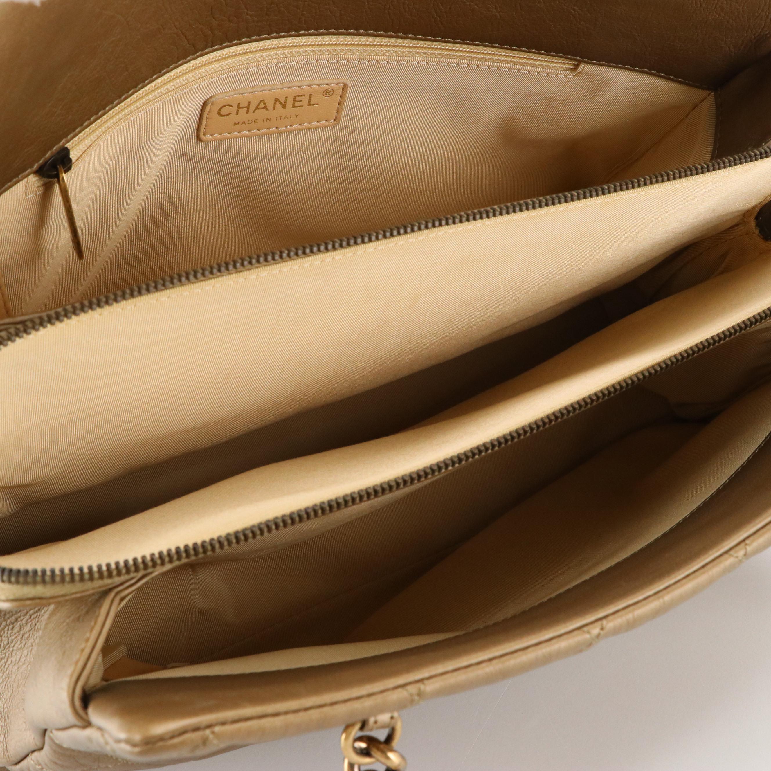 Chanel CC Crown Tote in Quilted Matte Metallic Leather