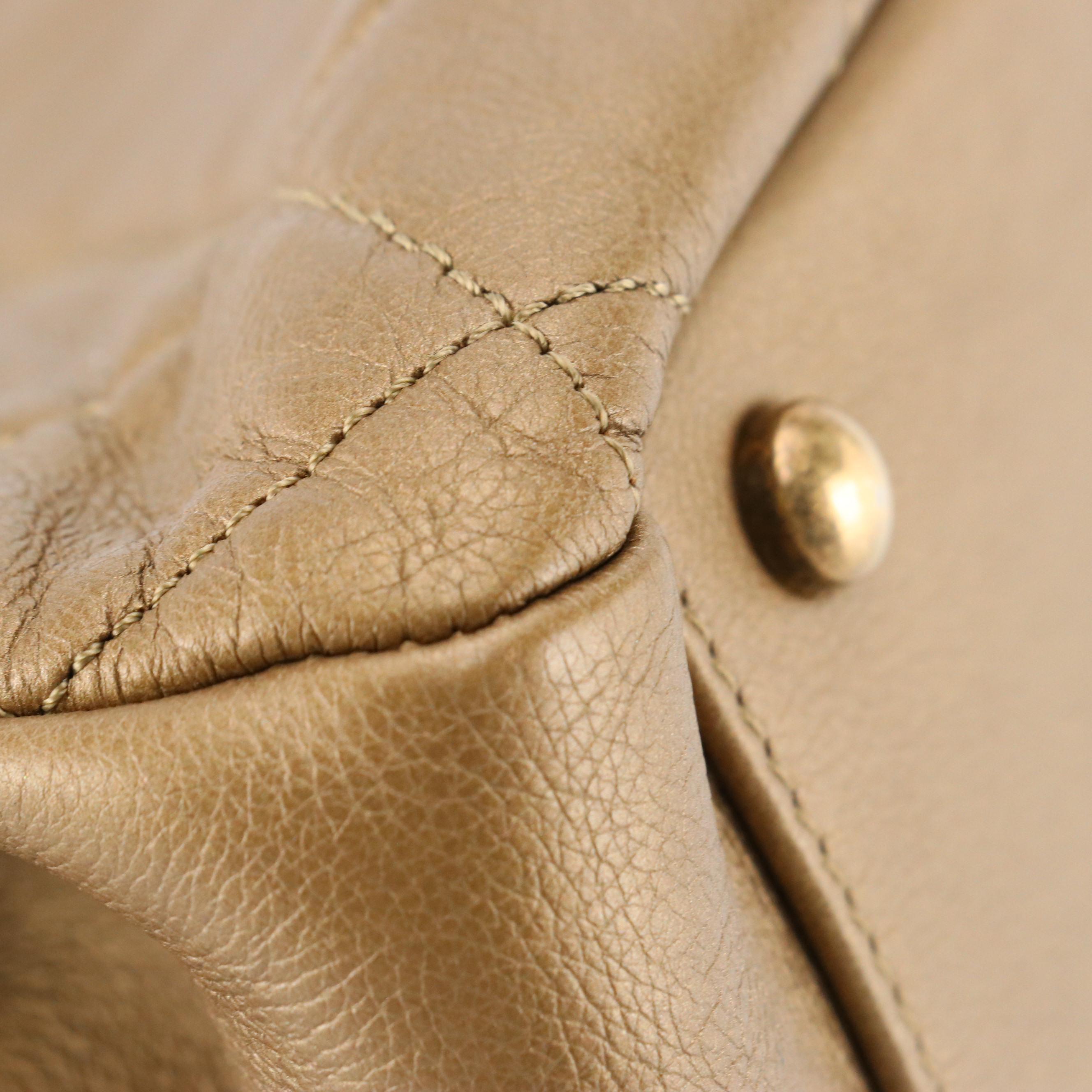 Chanel CC Crown Tote in Quilted Matte Metallic Leather