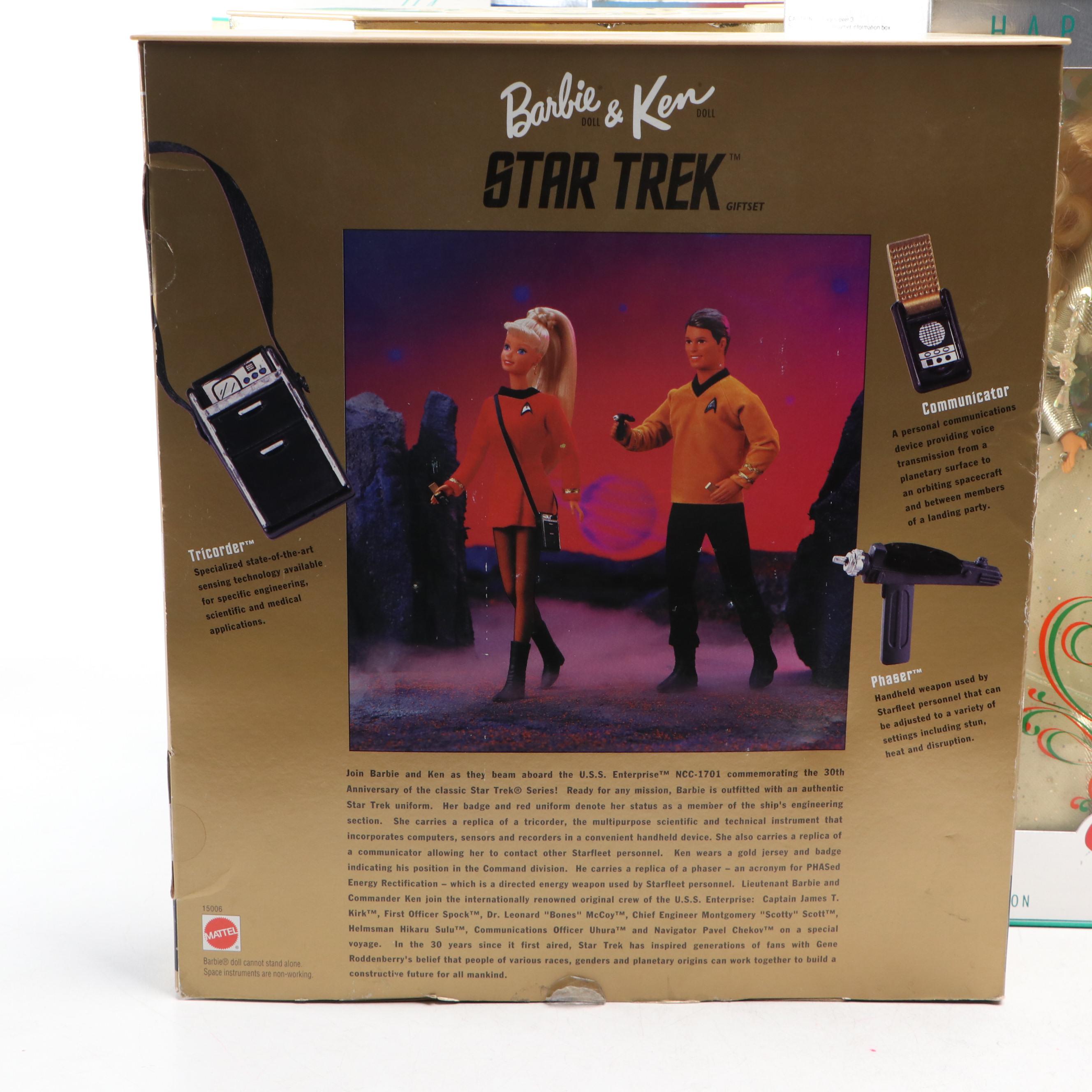 Mattel Barbie Happy Holidays and Star Trek Dolls, 1991