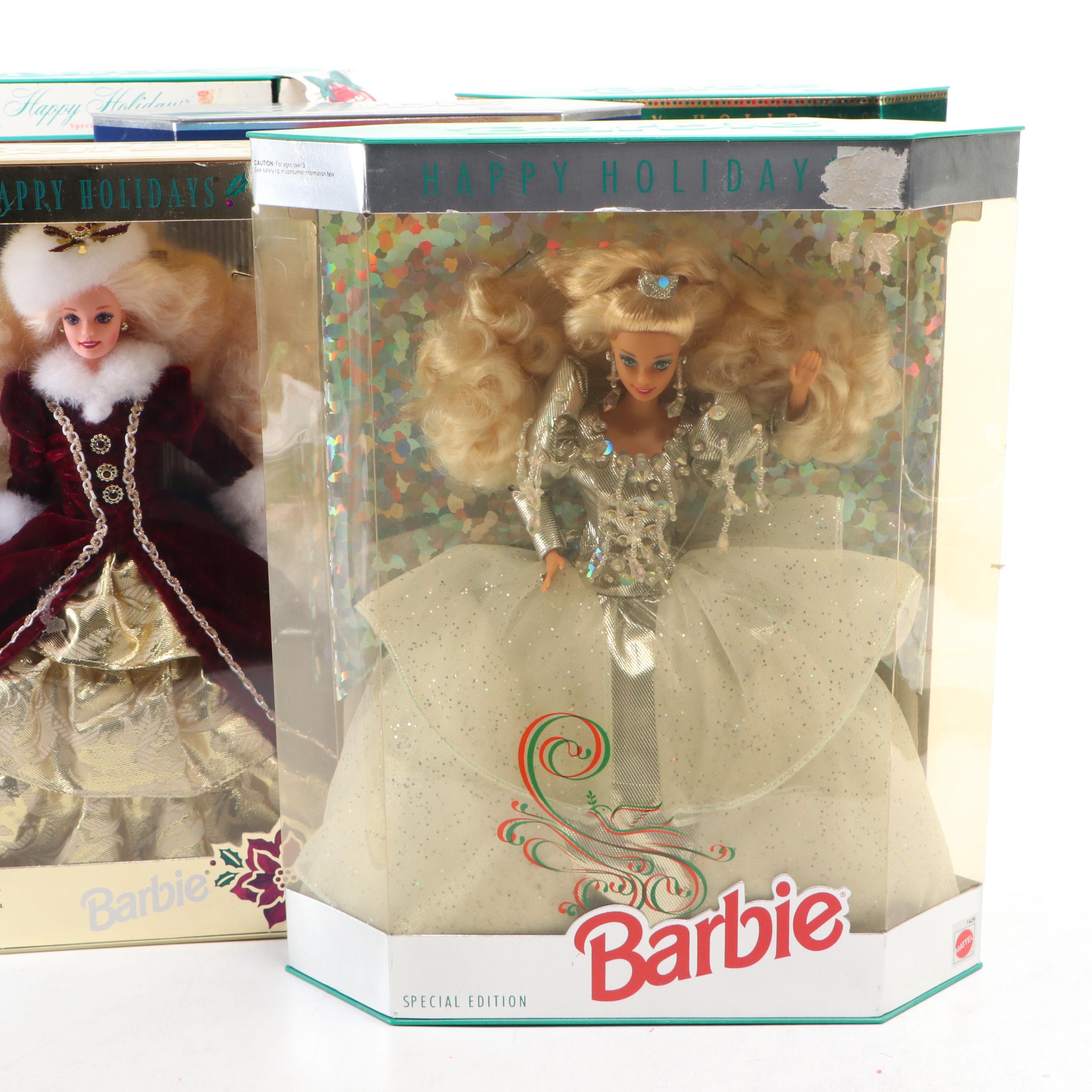 Mattel Barbie Happy Holidays and Star Trek Dolls, 1991
