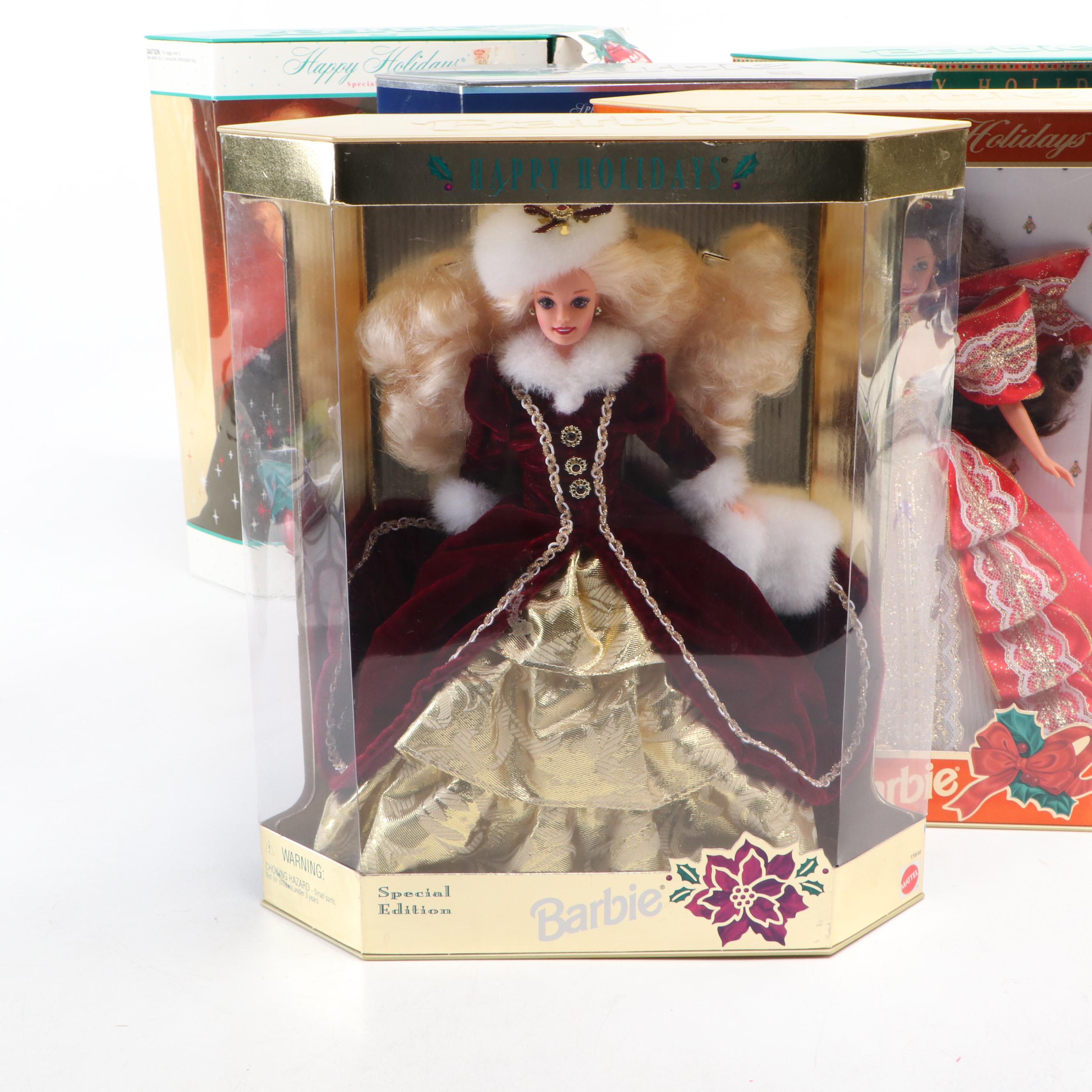 Mattel Barbie Happy Holidays and Star Trek Dolls, 1991