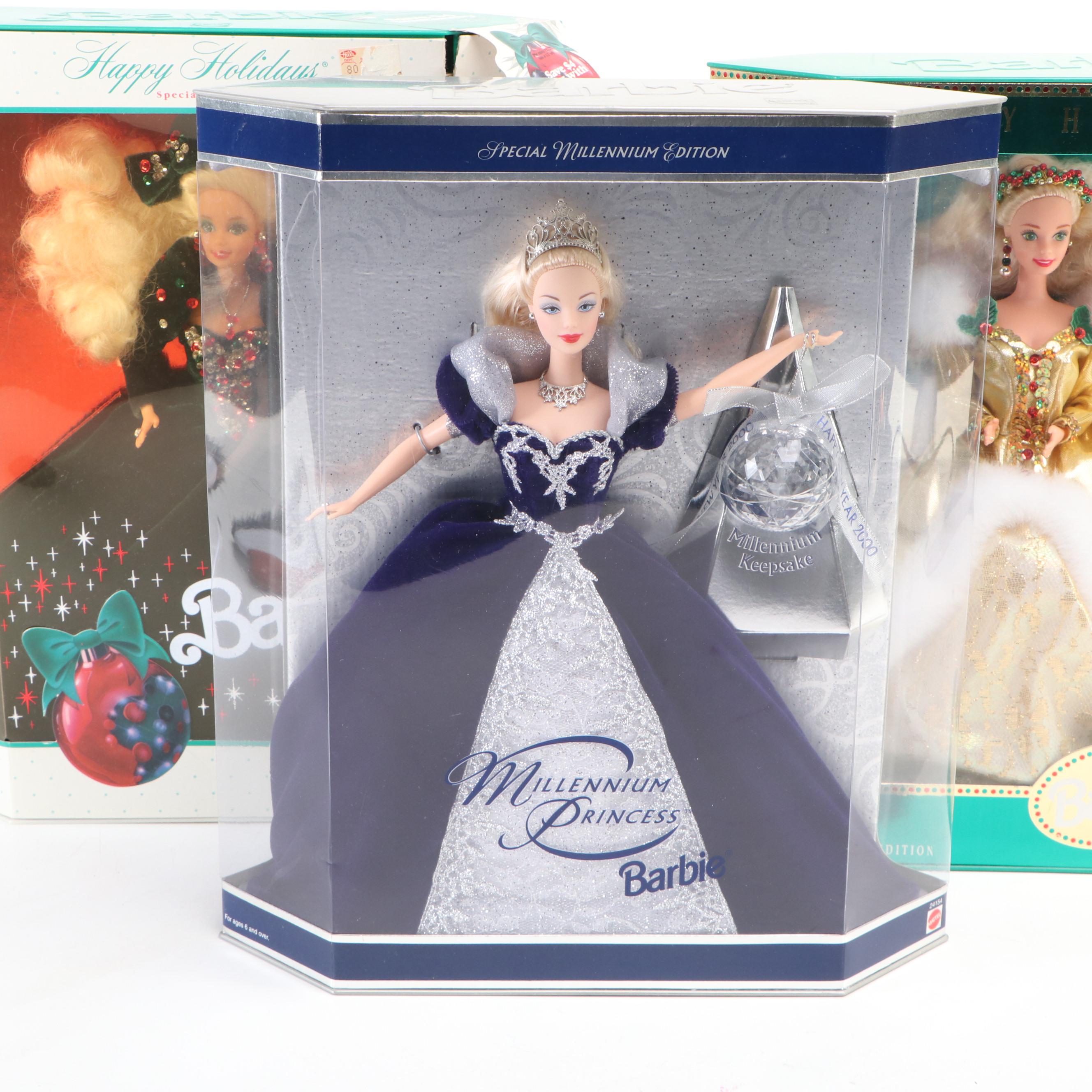 Mattel Barbie Happy Holidays and Star Trek Dolls, 1991